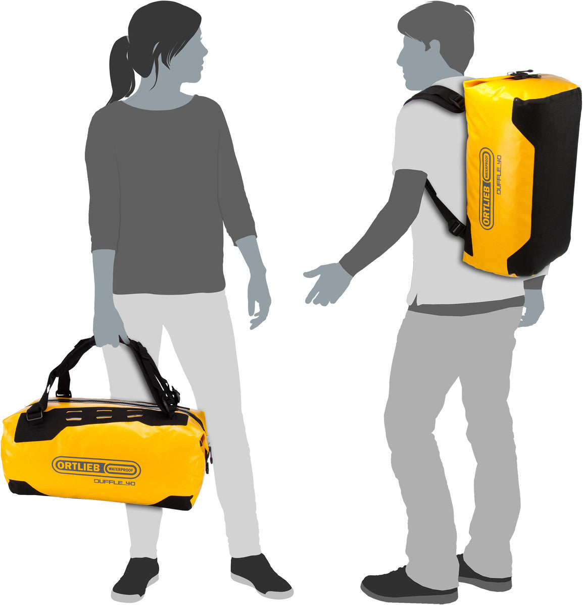 ORTLIEB Duffle 40L Schwarz Duffle Bags – Silhouettenansicht