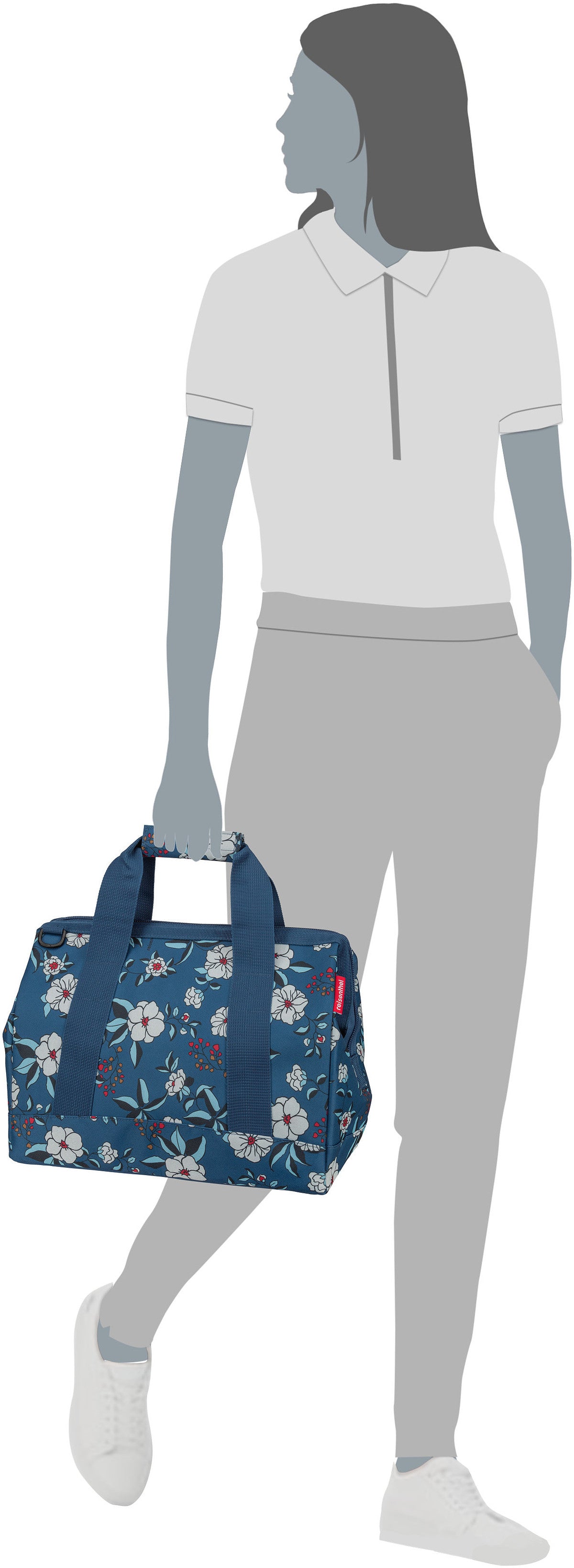 reisenthel allrounder M Herringbone Mokka Dufflebag – Silhouettenansicht