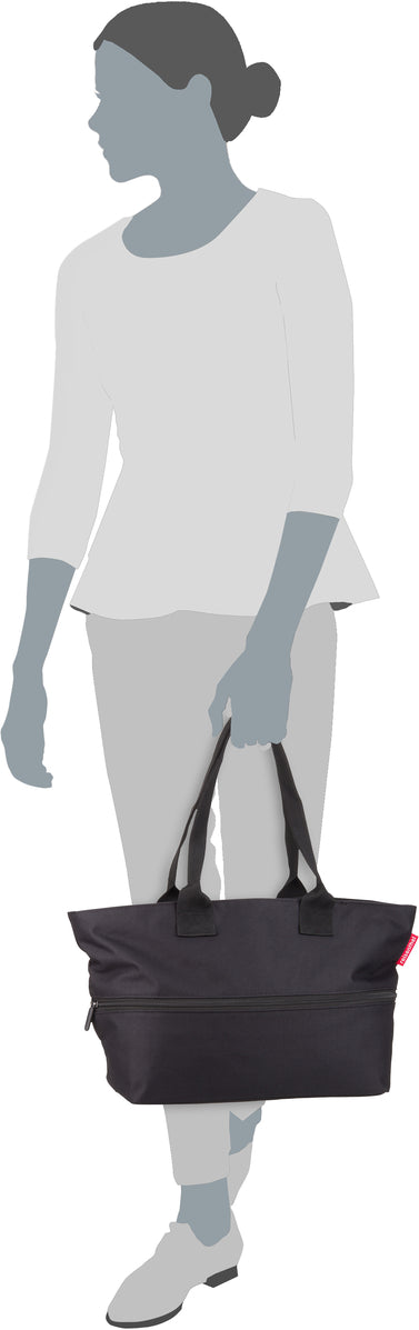 reisenthel shopper e1 Herringbone Grey Einkaufstasche – Silhouettenansicht
