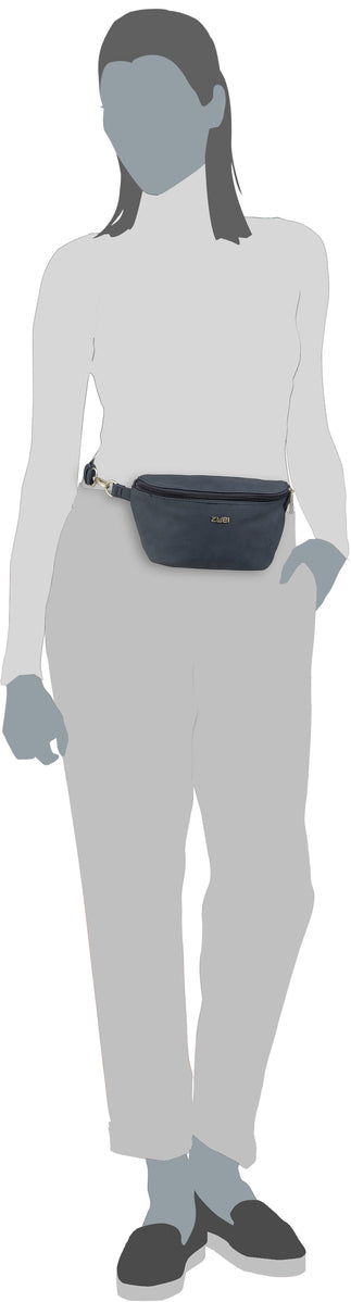 zwei Mademoiselle MH4 Nubuk/Linen Bauchtasche – Silhouettenansicht