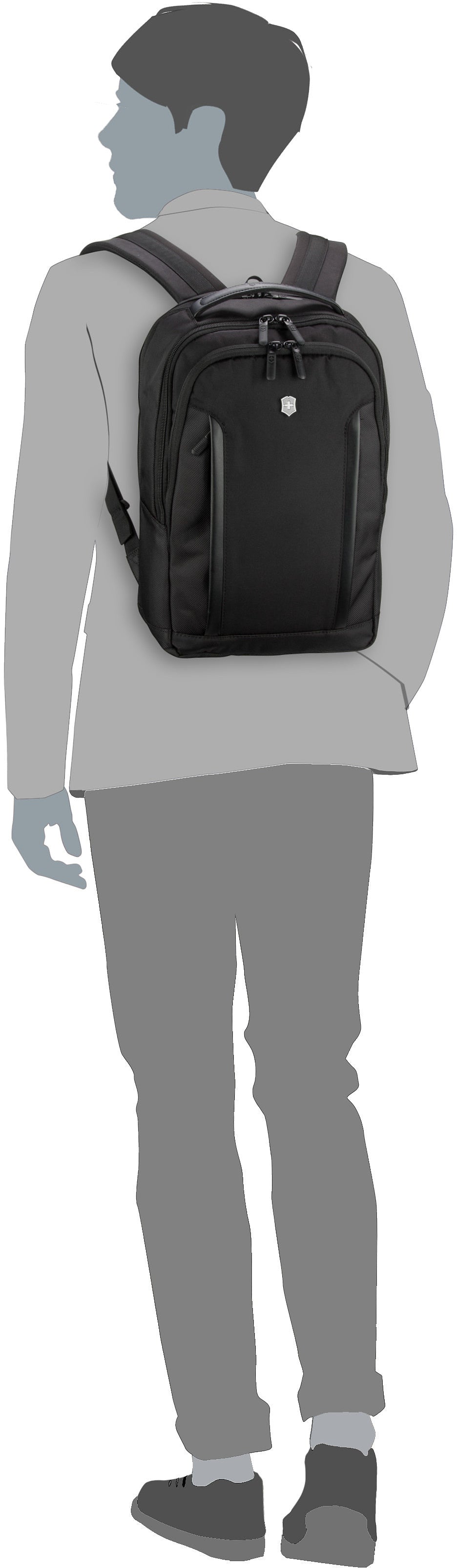 Victorinox Altmont Professional Compact Laptop Backpack Black Rucksack – Silhouettenansicht