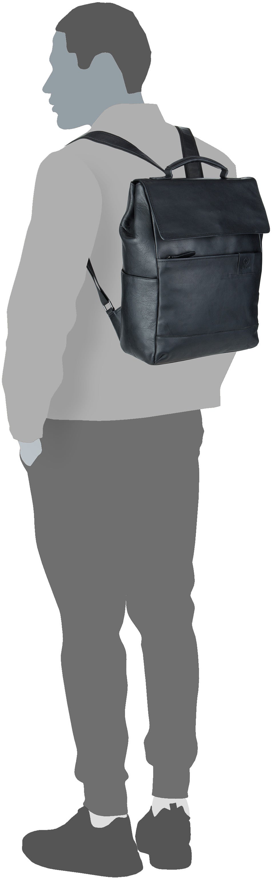 Strellson Hyde Park MVF Black Rucksack – Silhouettenansicht