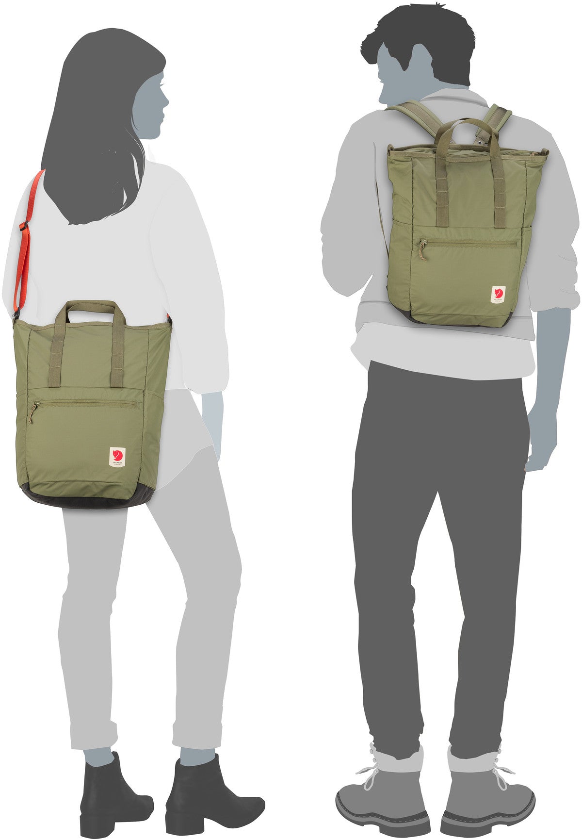 Fjällräven High Coast Totepack Clay Rucksack – Silhouettenansicht