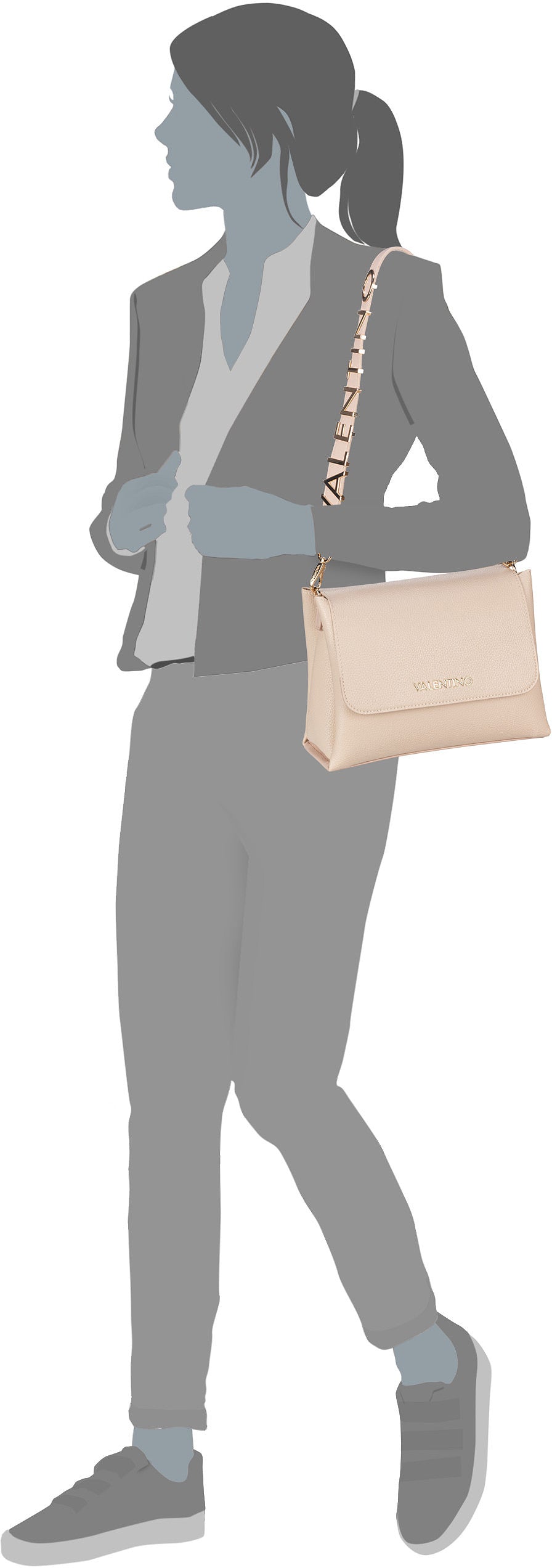Valentino Alexia Cartella 803 Nero Abendtasche – Silhouettenansicht