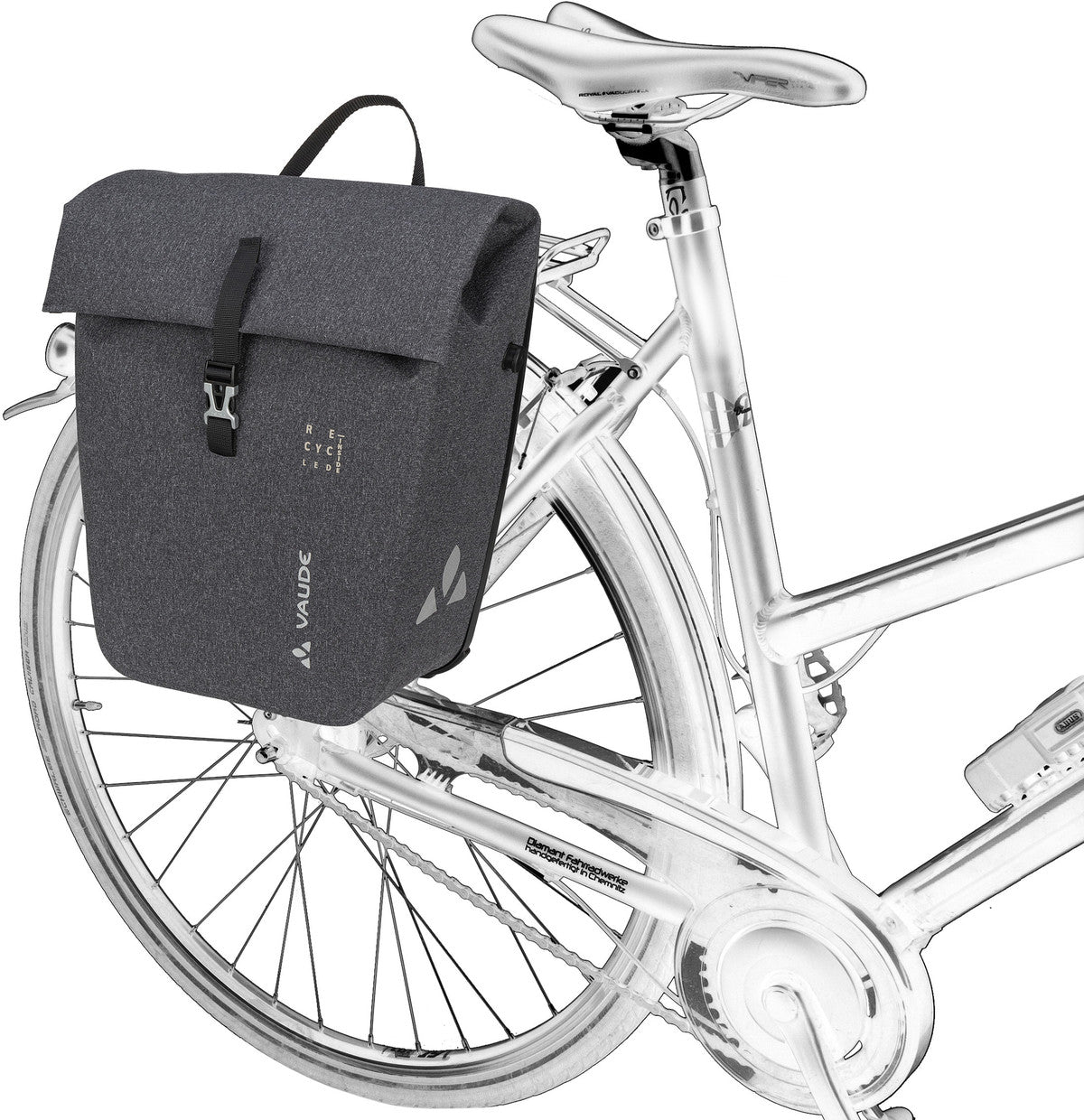 Vaude ReCycle Commute Single Heron Fahrradtasche – Silhouettenansicht