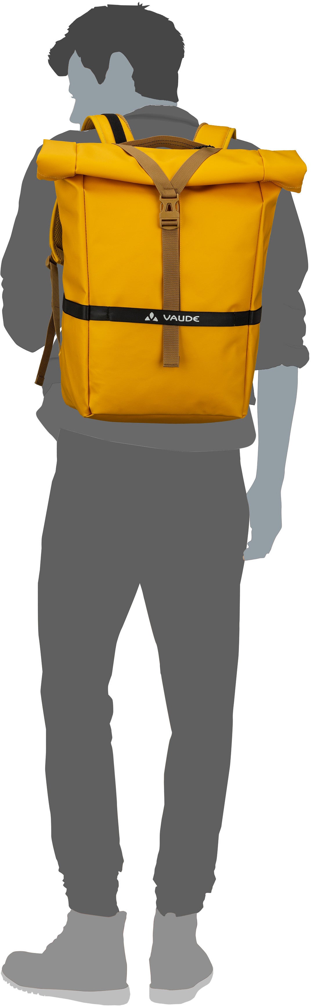 Vaude Mineo 23 Black Rolltop Rucksack – Silhouettenansicht