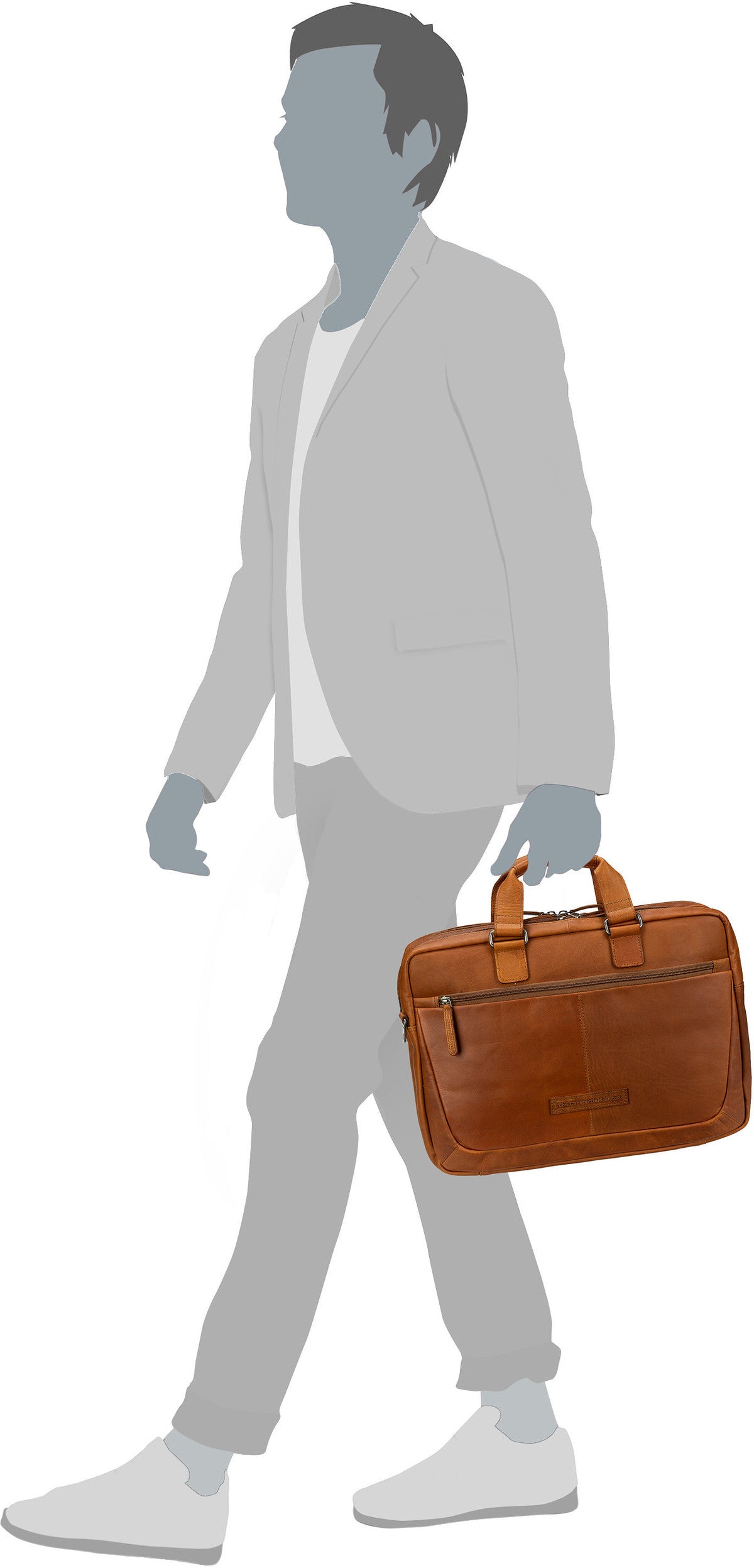 The Chesterfield Brand Seth 1010 2022 Cognac Aktentasche – Silhouettenansicht