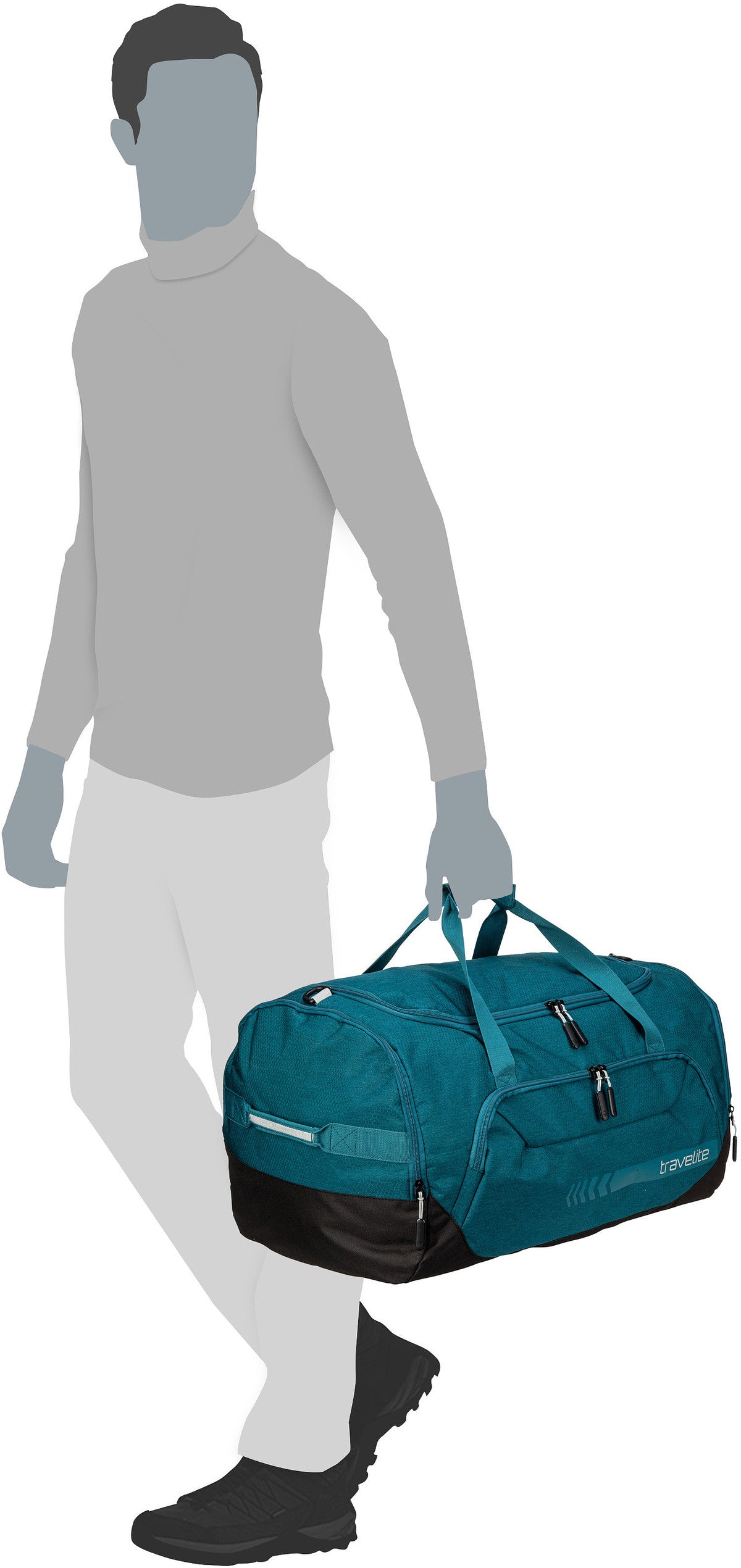 travelite Kick Off L Anthrazit Dufflebag – Silhouettenansicht