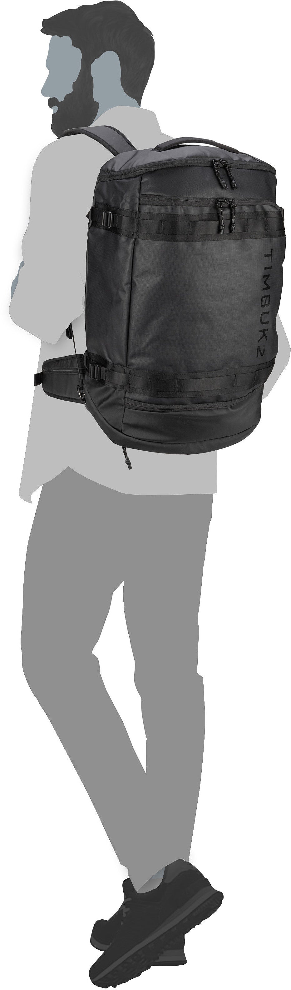 Timbuk2 Impulse Pack Jet Black Reiserucksack – Silhouettenansicht