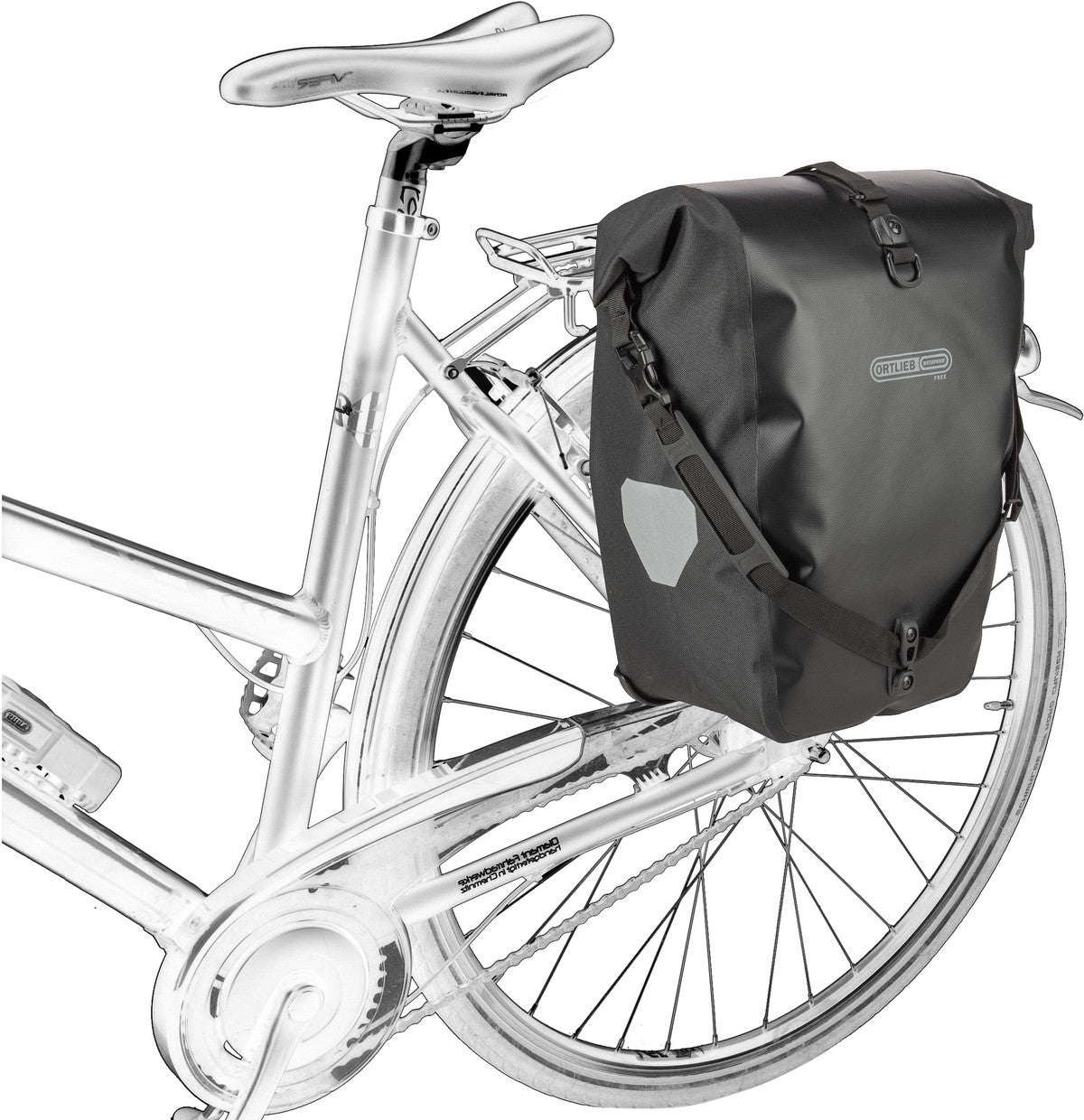 ORTLIEB Back-Roller Free Single QL2.1 Schwarz Fahrradtasche – Silhouettenansicht