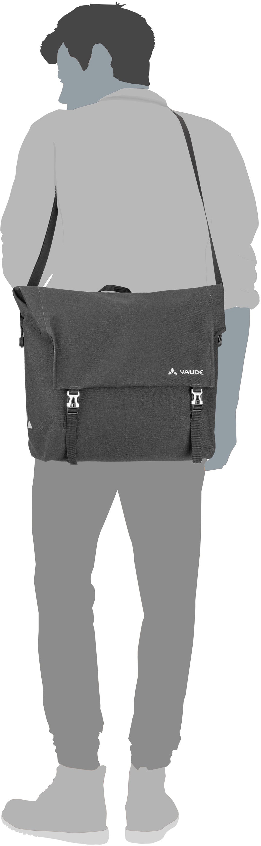 Vaude Augsburg IV L Black Fahrradtasche – Silhouettenansicht