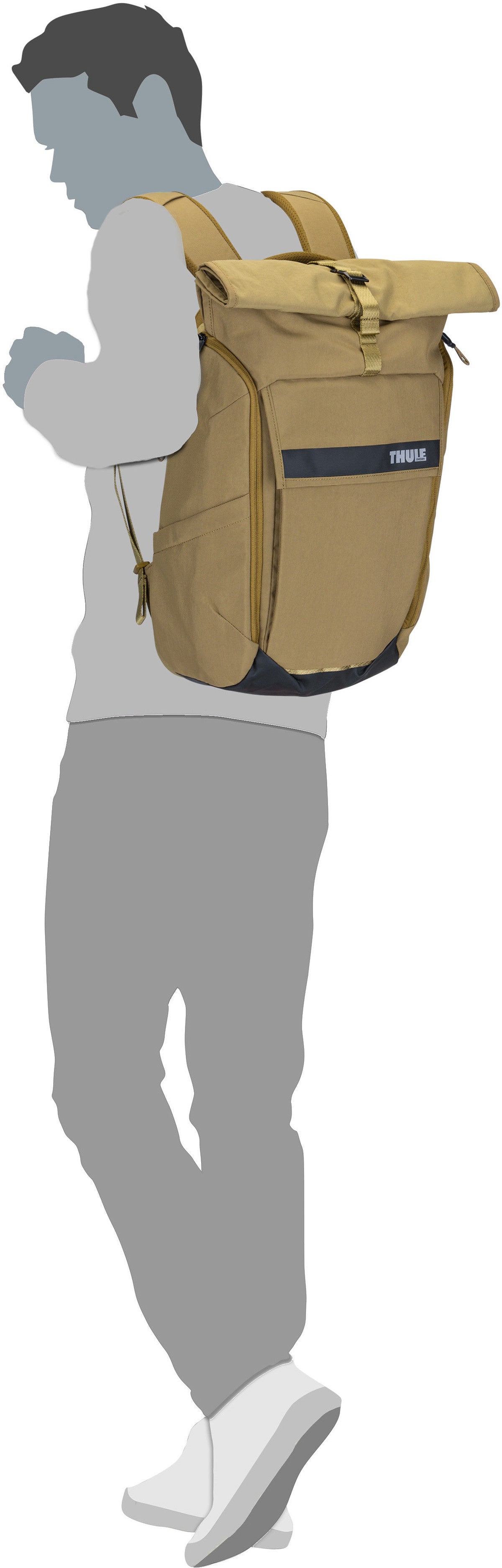 Thule Paramount 3 24L Nutria Rolltop Rucksack – Silhouettenansicht