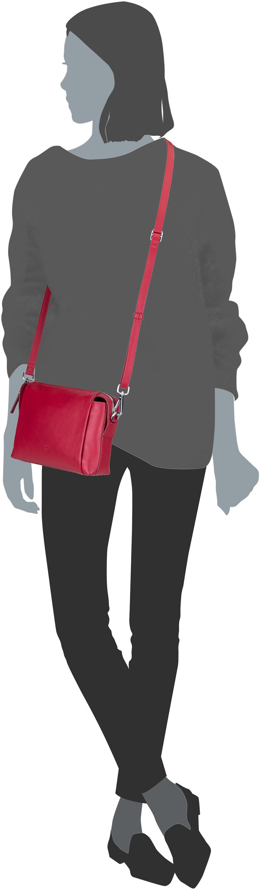 Picard Bali 1203 Rot Crossbody Bag – Silhouettenansicht