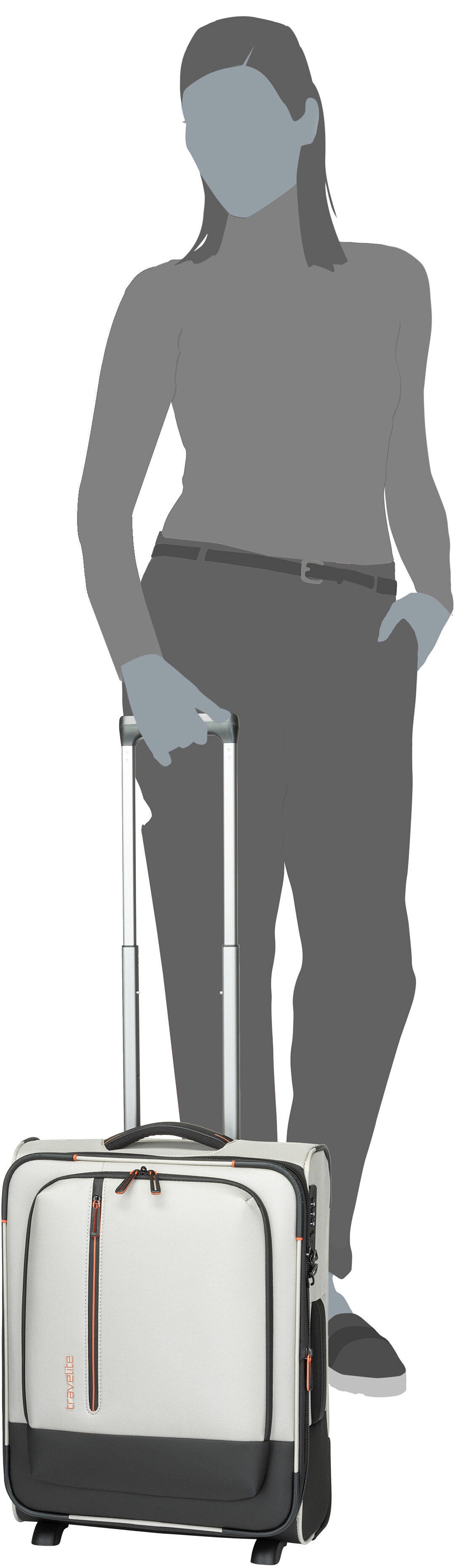 travelite Crosslite 2w Trolley S Oliv Koffer – Silhouettenansicht