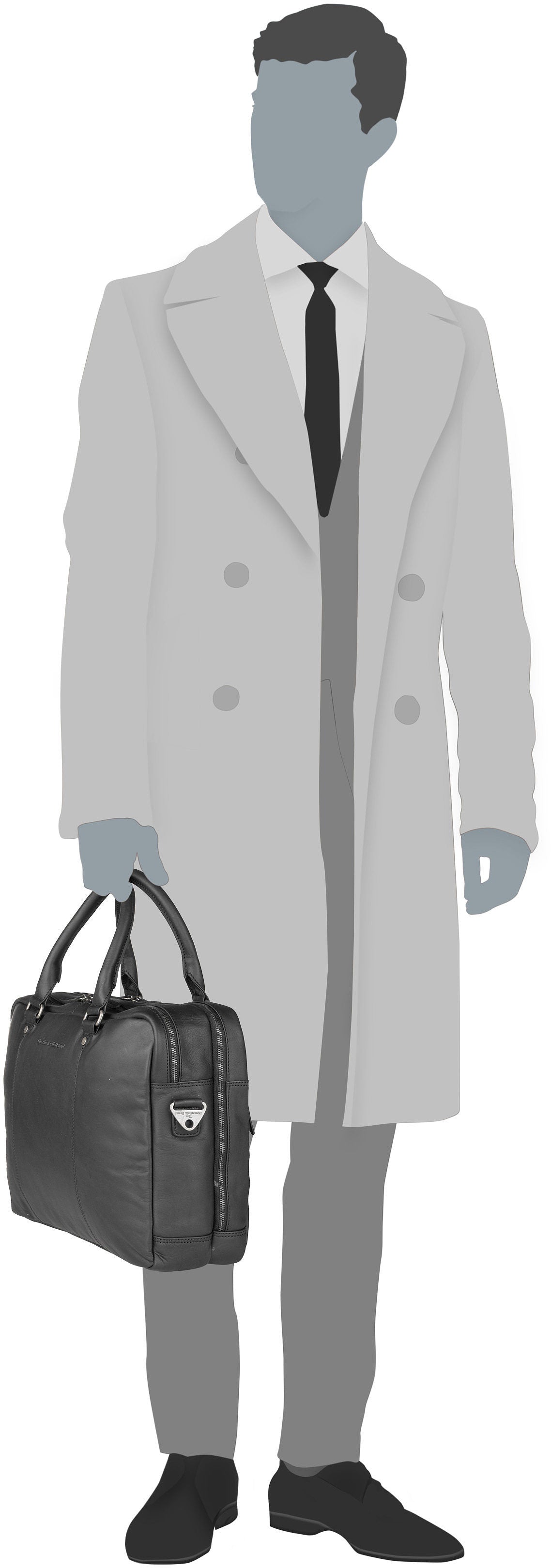 The Chesterfield Brand Boston 1086 Cognac Aktentasche – Silhouettenansicht