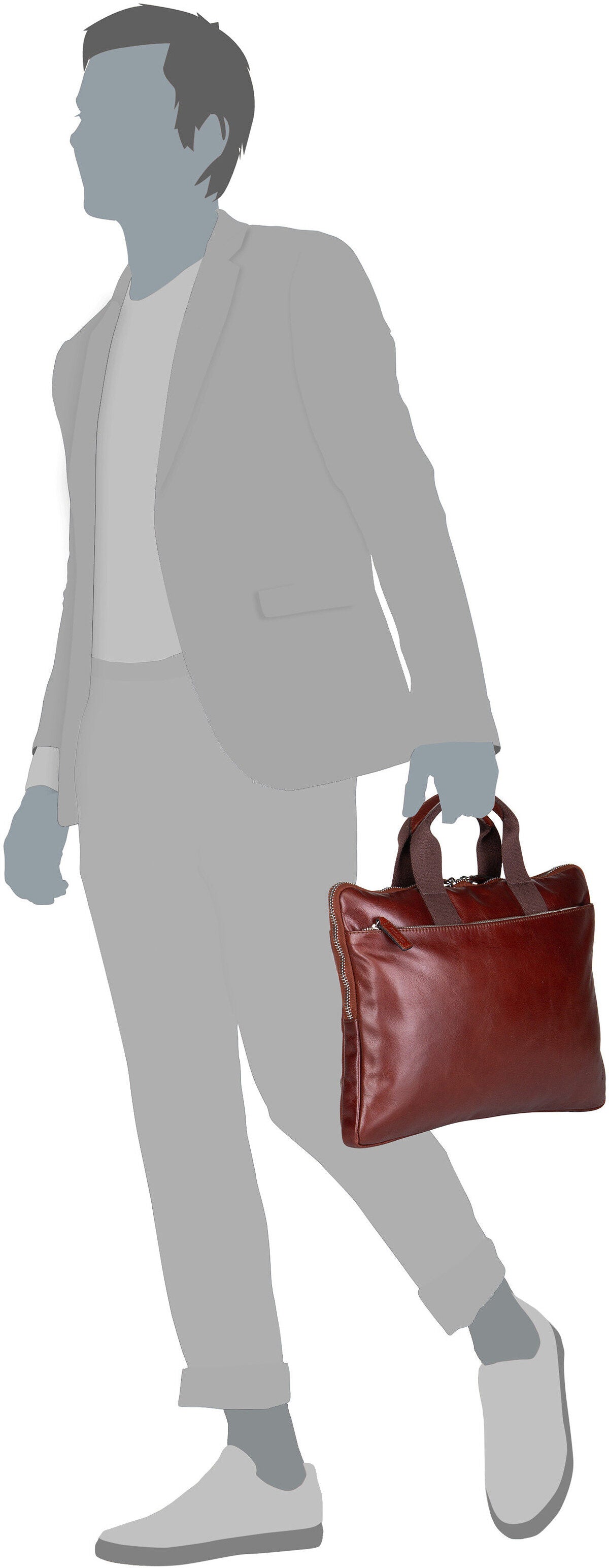 Picard Buddy 5617 Cognac Aktentasche – Silhouettenansicht