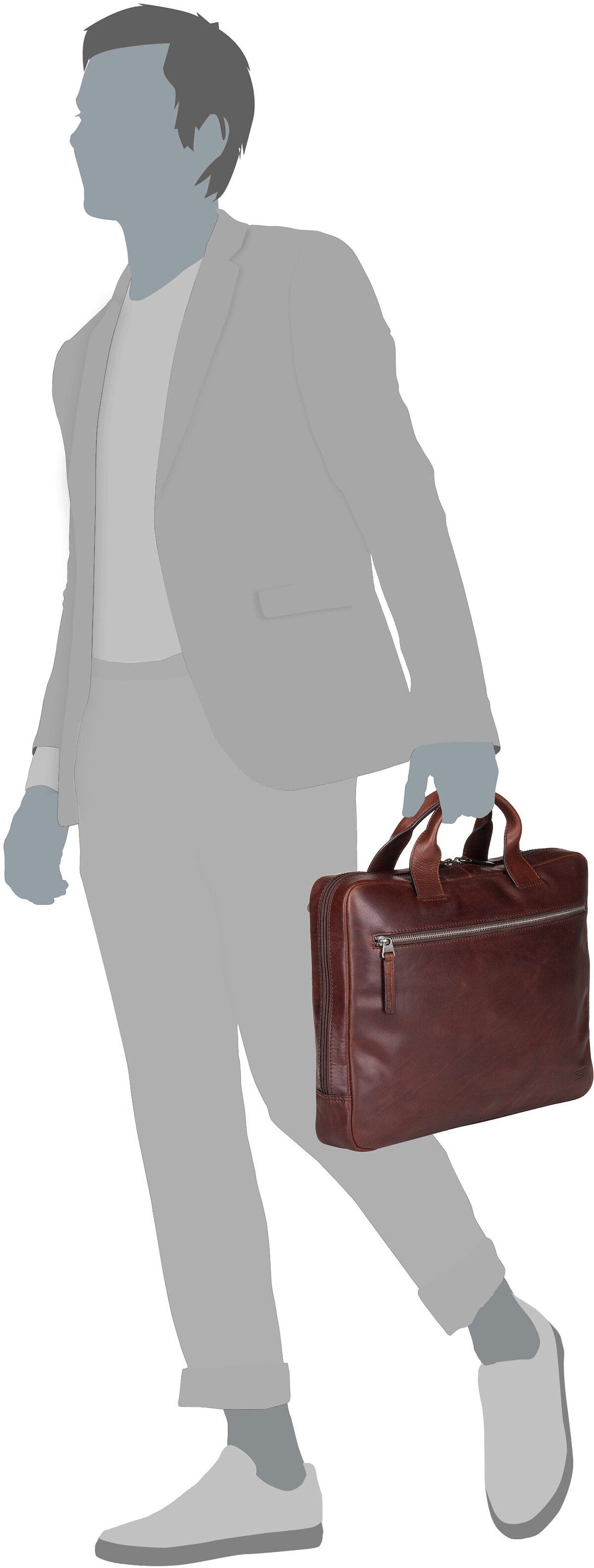 Jost Lund Business S 6743 Schwarz Aktentasche – Silhouettenansicht