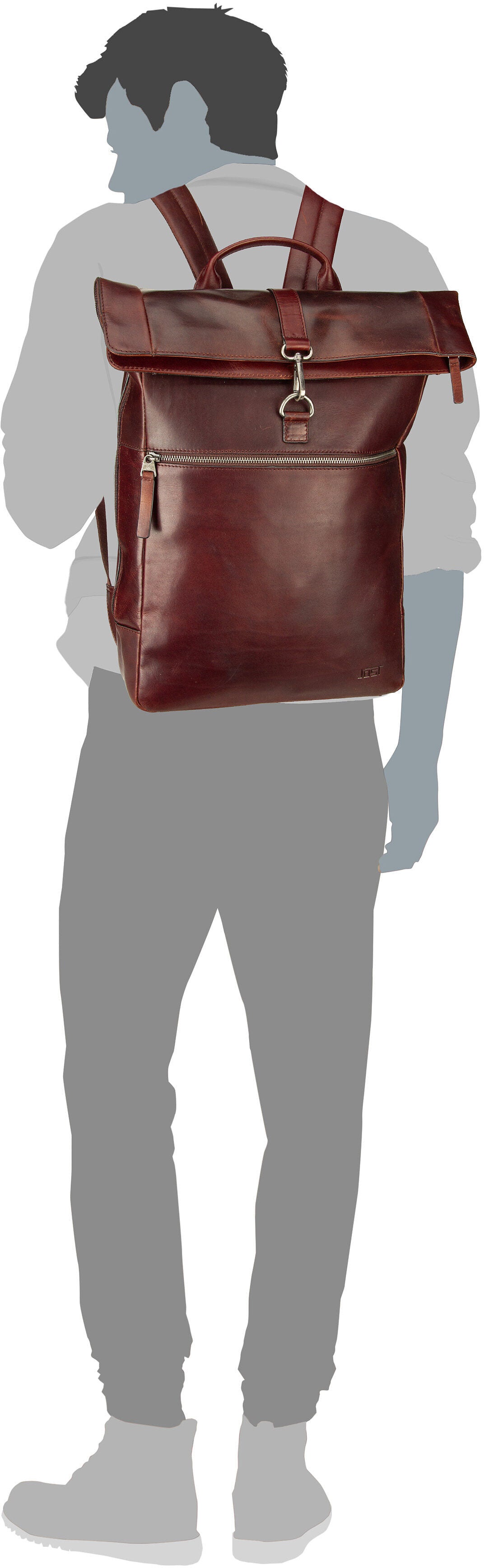 Jost Lund Kurier 6745 Schwarz Rucksack – Silhouettenansicht