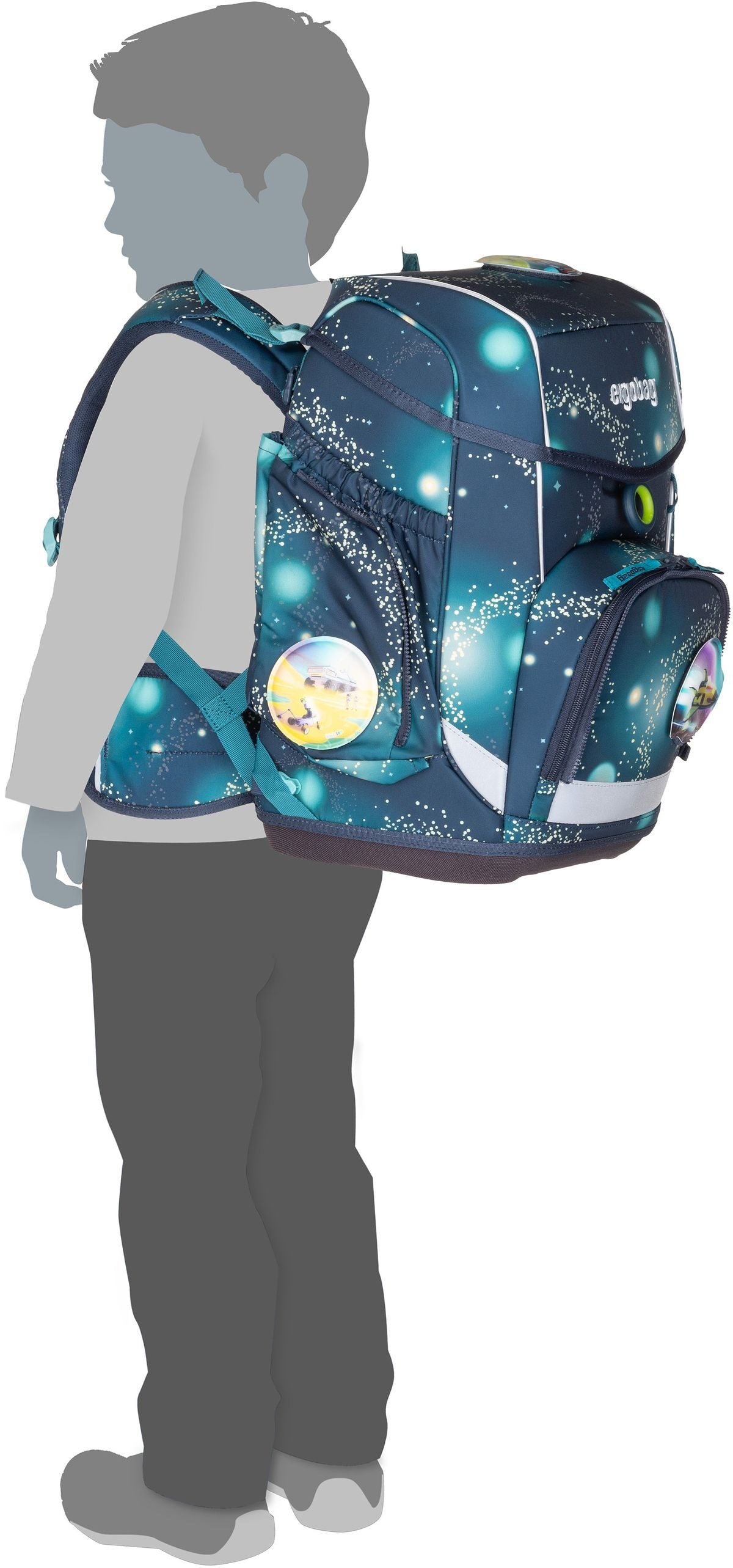 ergobag cubo Set REFLEX Super ReflektBär Schulranzen – Silhouettenansicht