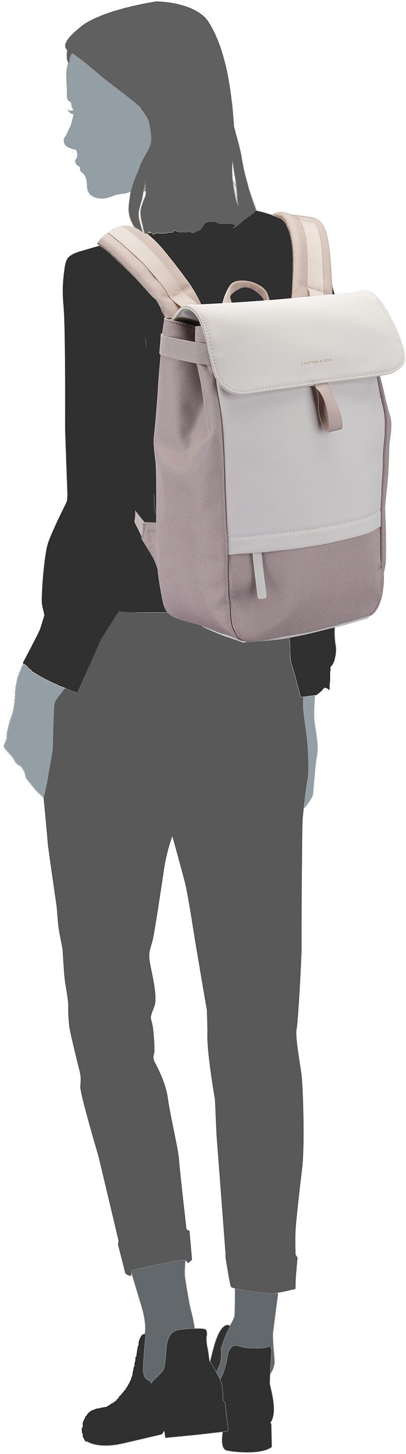 Kapten & Son Fyn Sandstone Rucksack – Silhouettenansicht