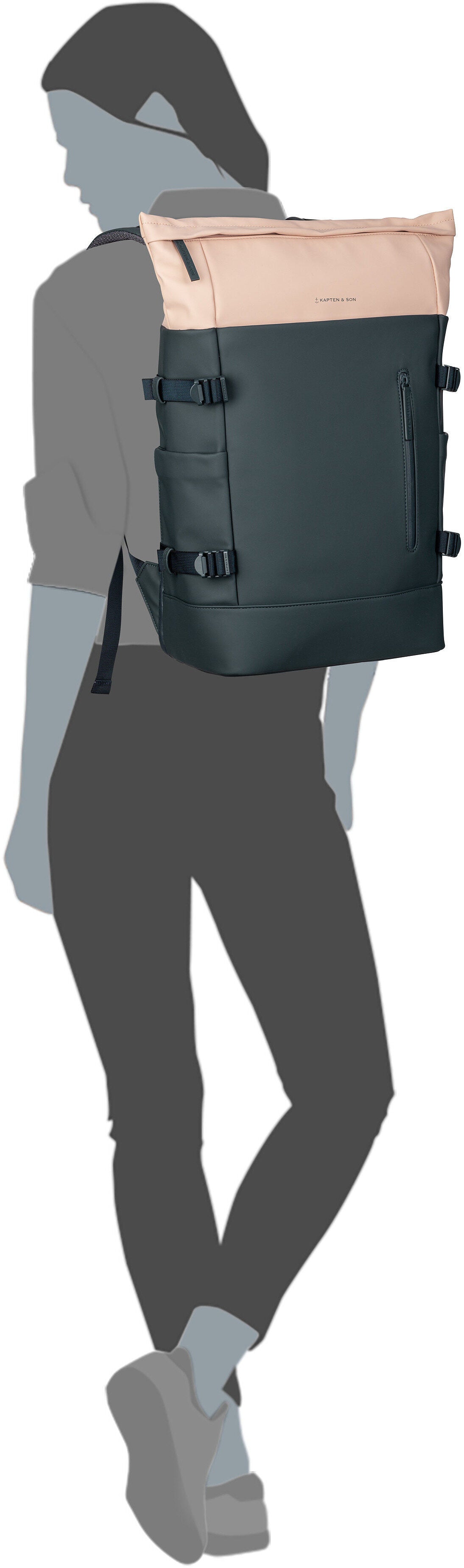 Kapten & Son Helsinki Pro Greige Rucksack – Silhouettenansicht