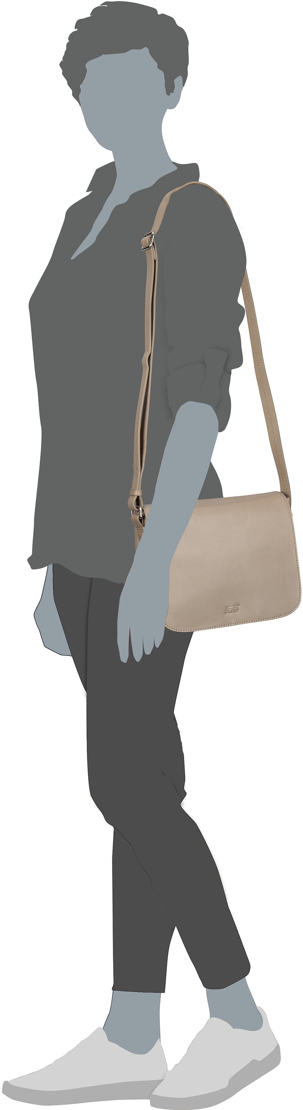 Jost Arva 4318 Malt Crossbody Bag – Silhouettenansicht