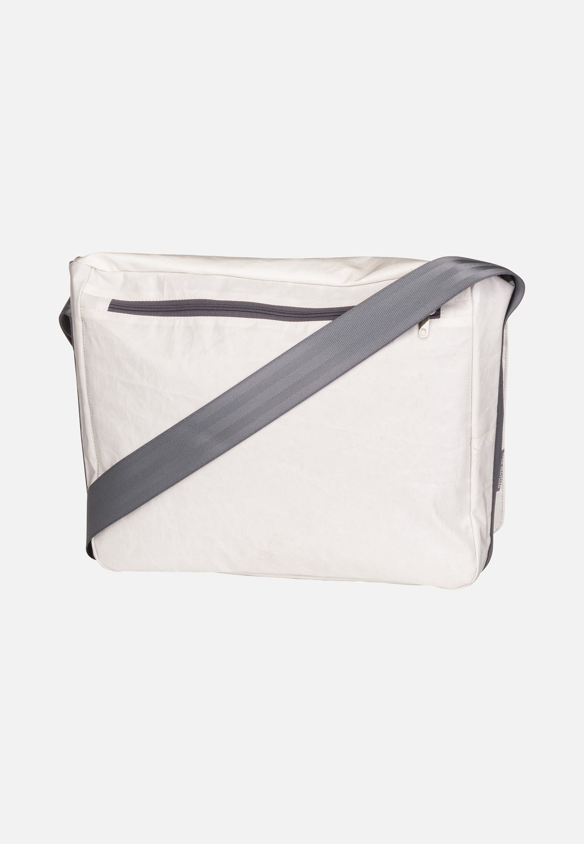 360Grad Barkasse Weiß/Balken Hellgrau/Segelboot Messenger Bag