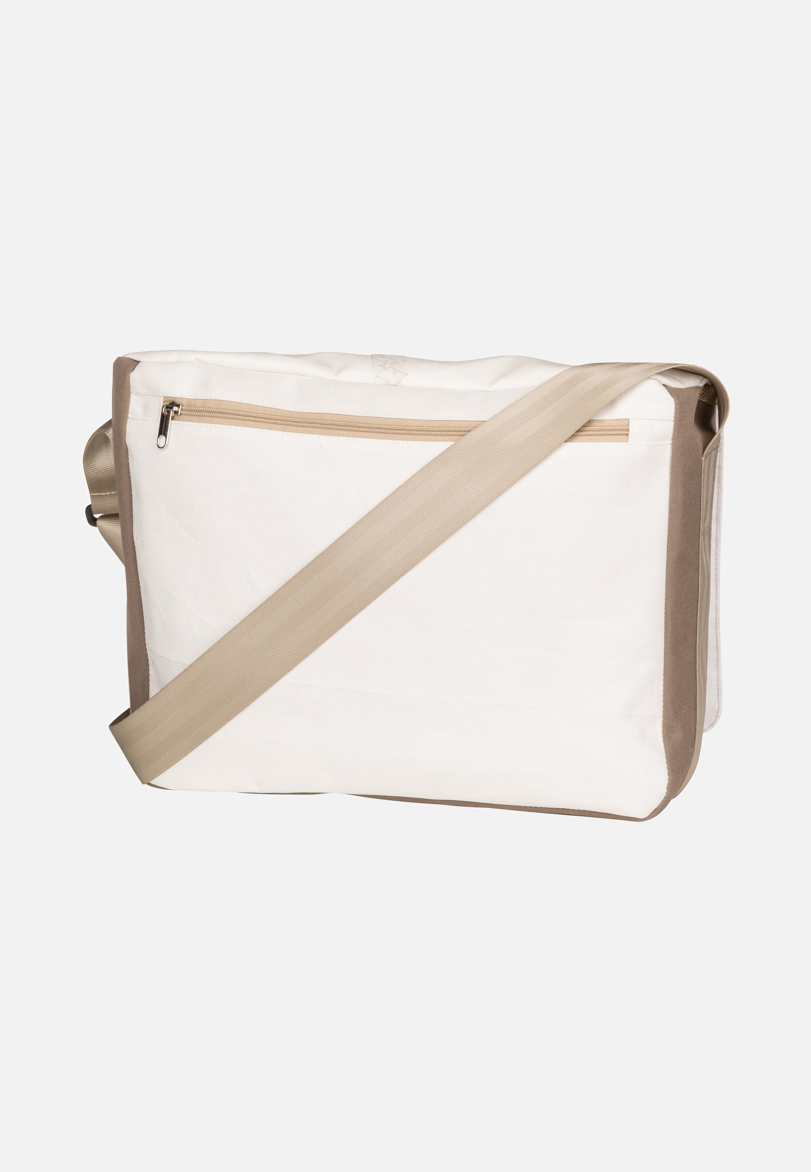 360Grad - Barkasse Weiß/Balken Taupe - Messenger Bag | Neutral-Image