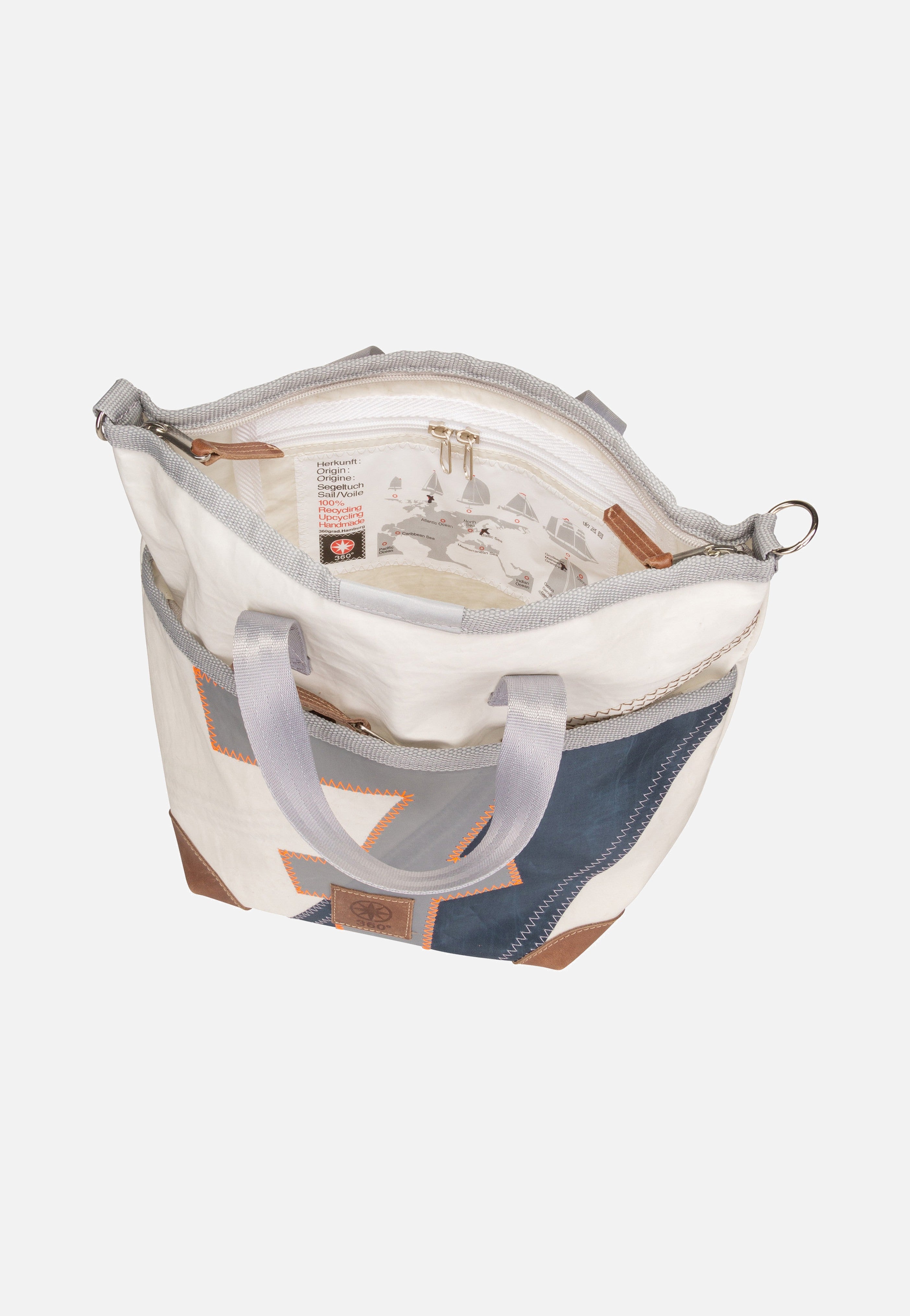 360Grad - Deern Mini Weiß/Blau mit hellgrauer Zahl - Tote Bag | Women-Image