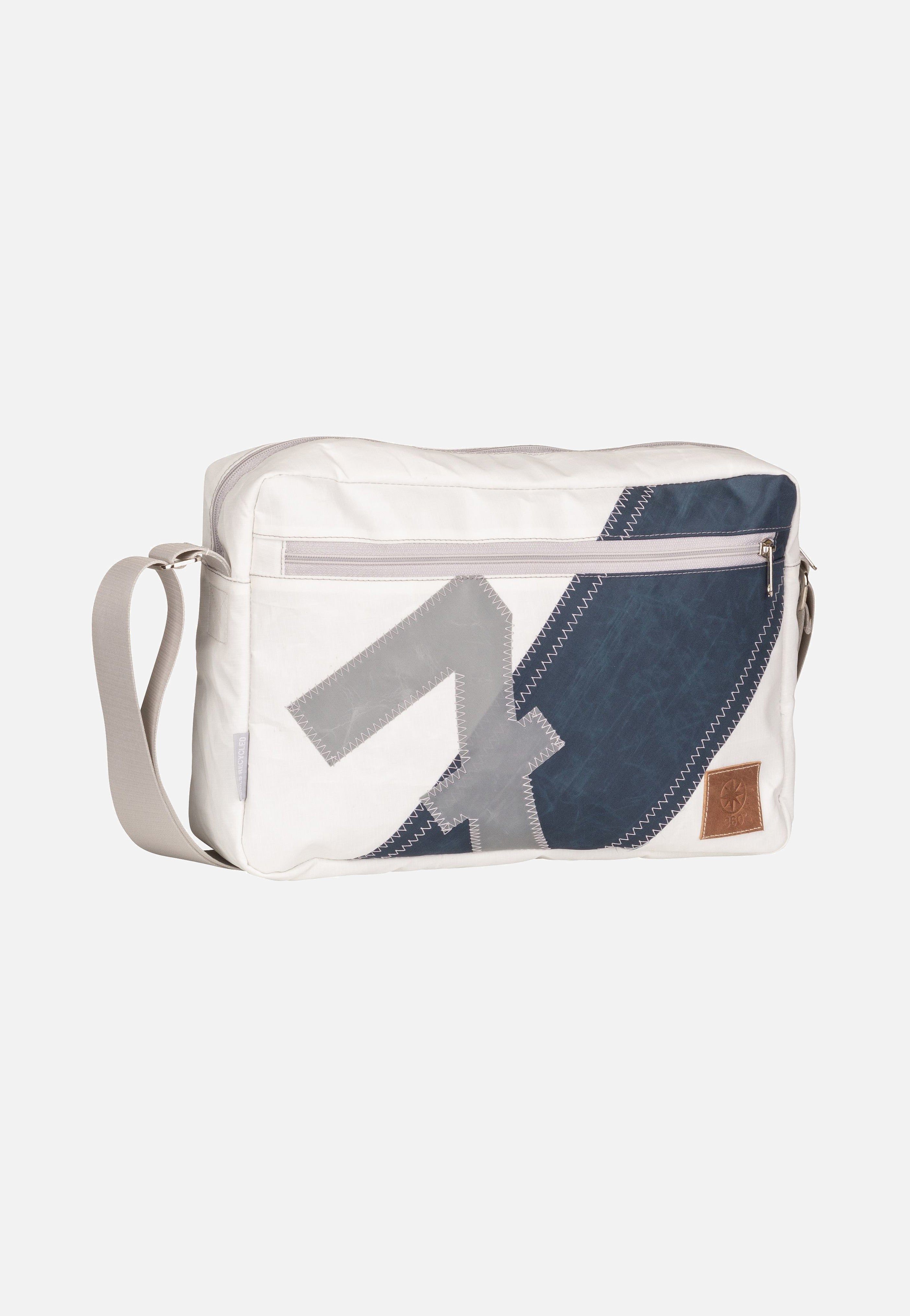360Grad - Fender L Weiß/Streifen Blau/Zahl Grau - Crossbody Bag | Neutral-Image