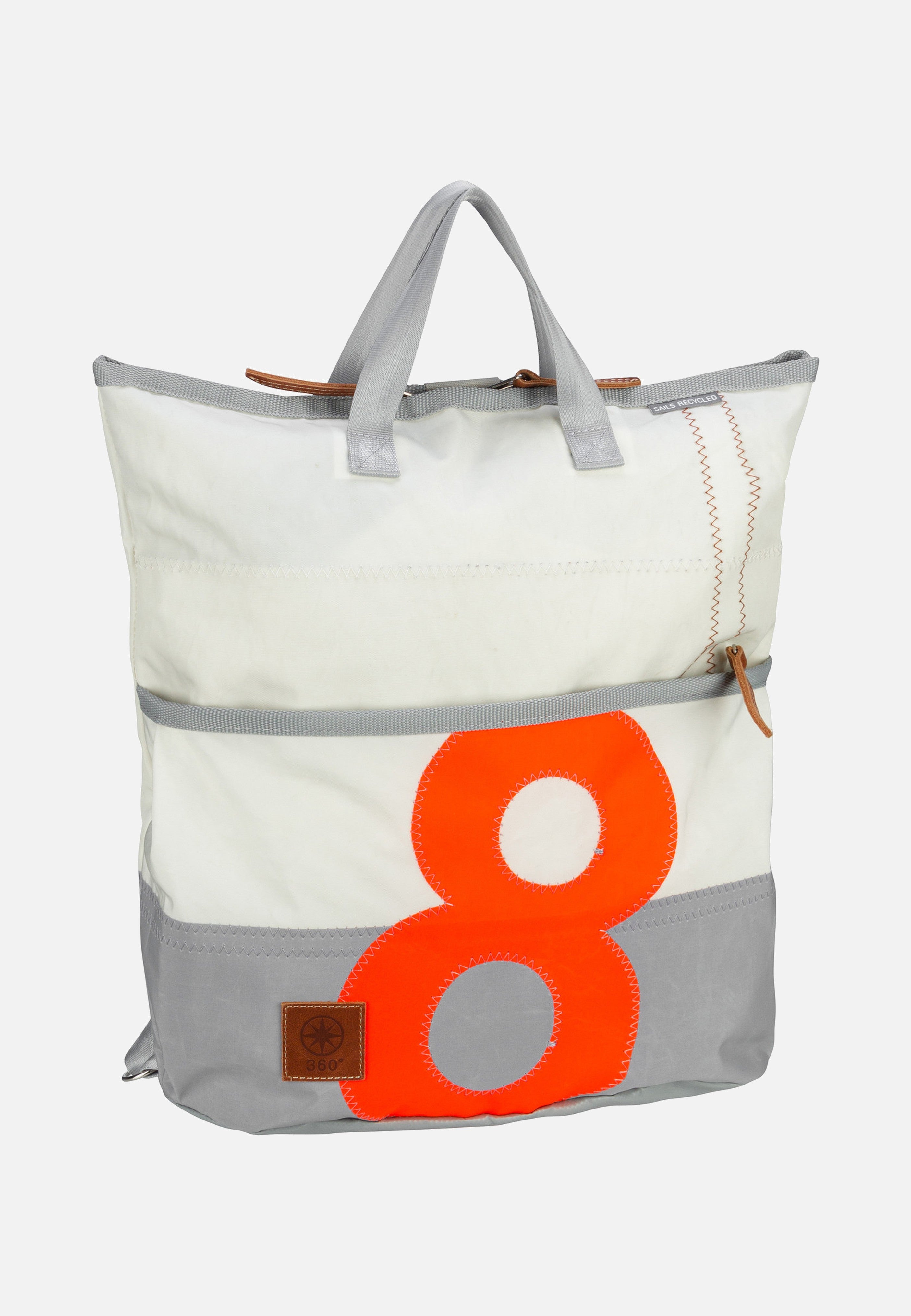 360Grad - Ketsch Mini Weiß/Grau mit oranger Zahl - Backpack | Neutral-Image