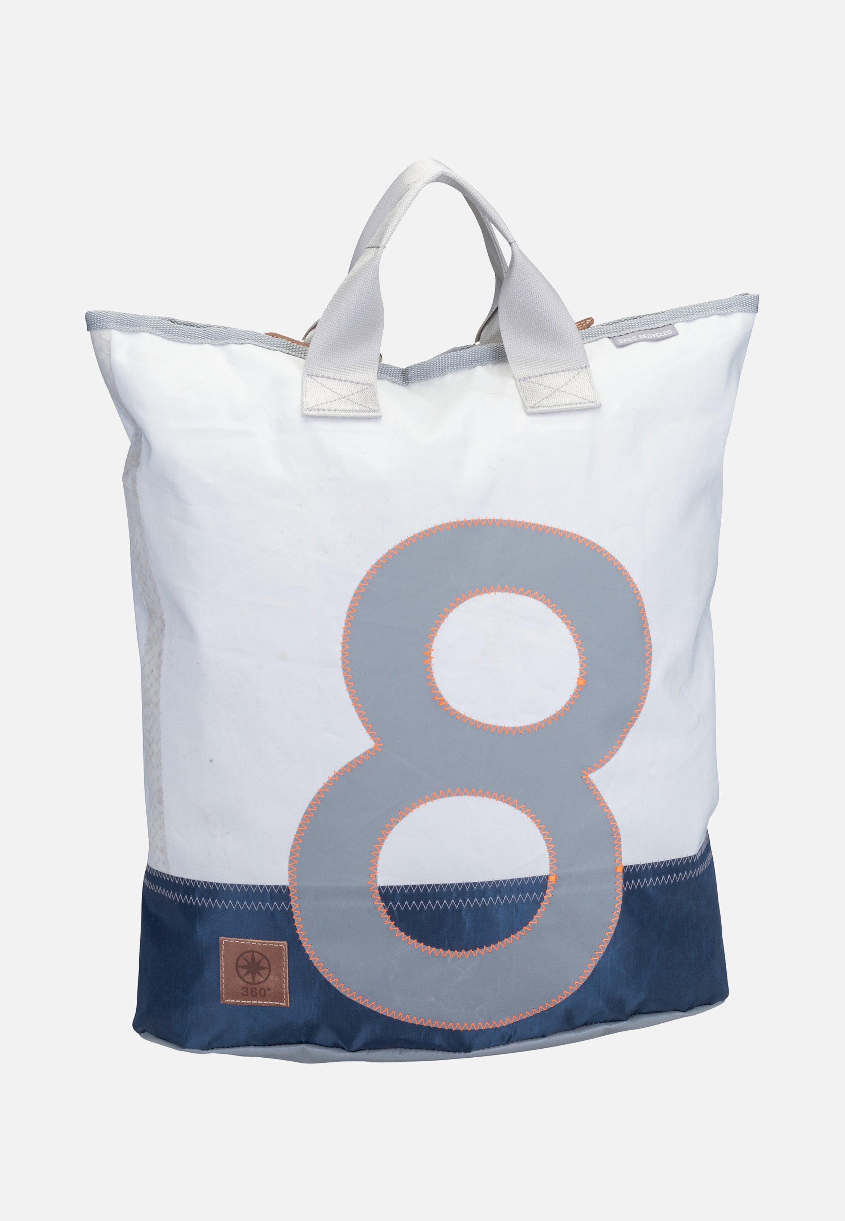 360Grad - Ketsch Weiß/Balken Blau/Zahl Hellgrau - Backpack | Neutral-Image