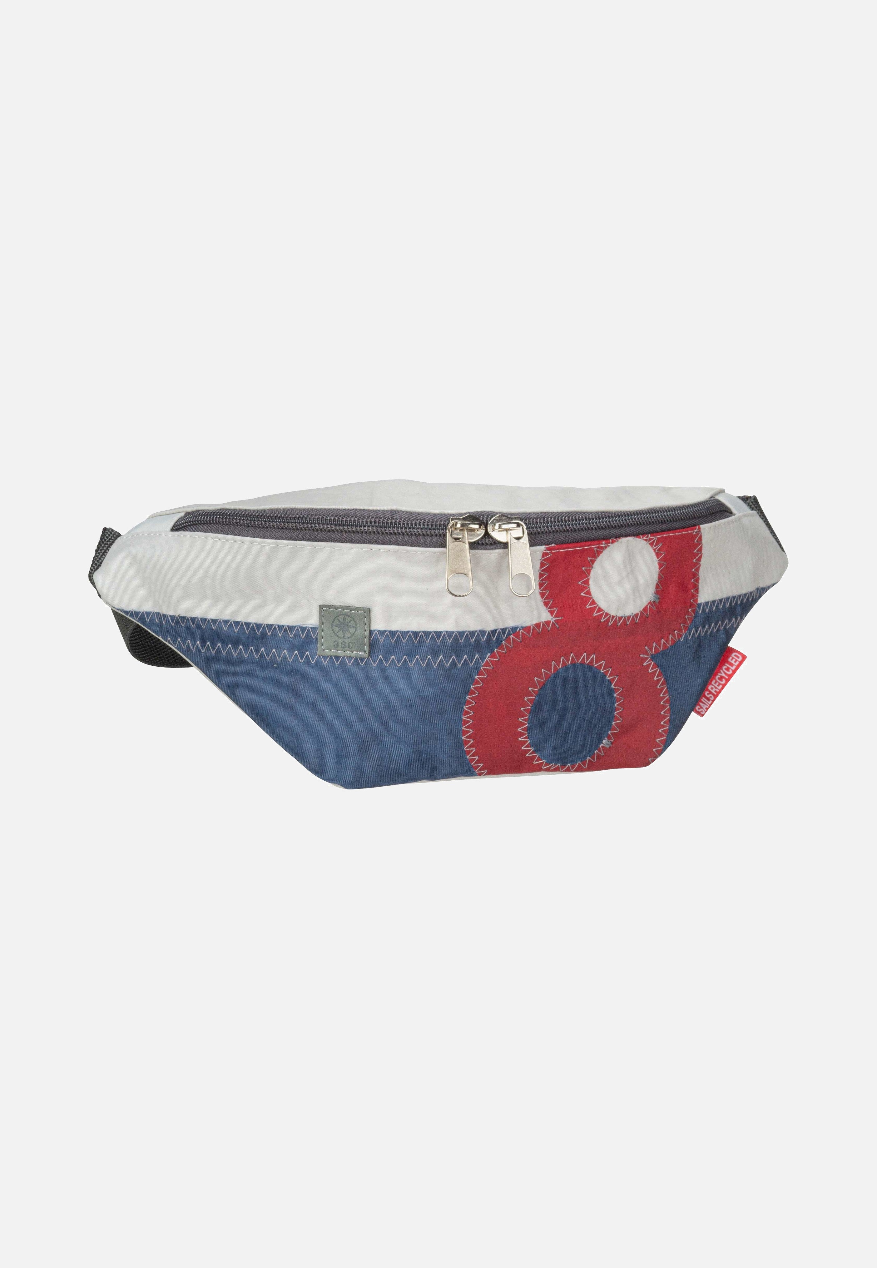 360Grad Knoten Weiß/Blau mit roter Zahl Bauchtasche