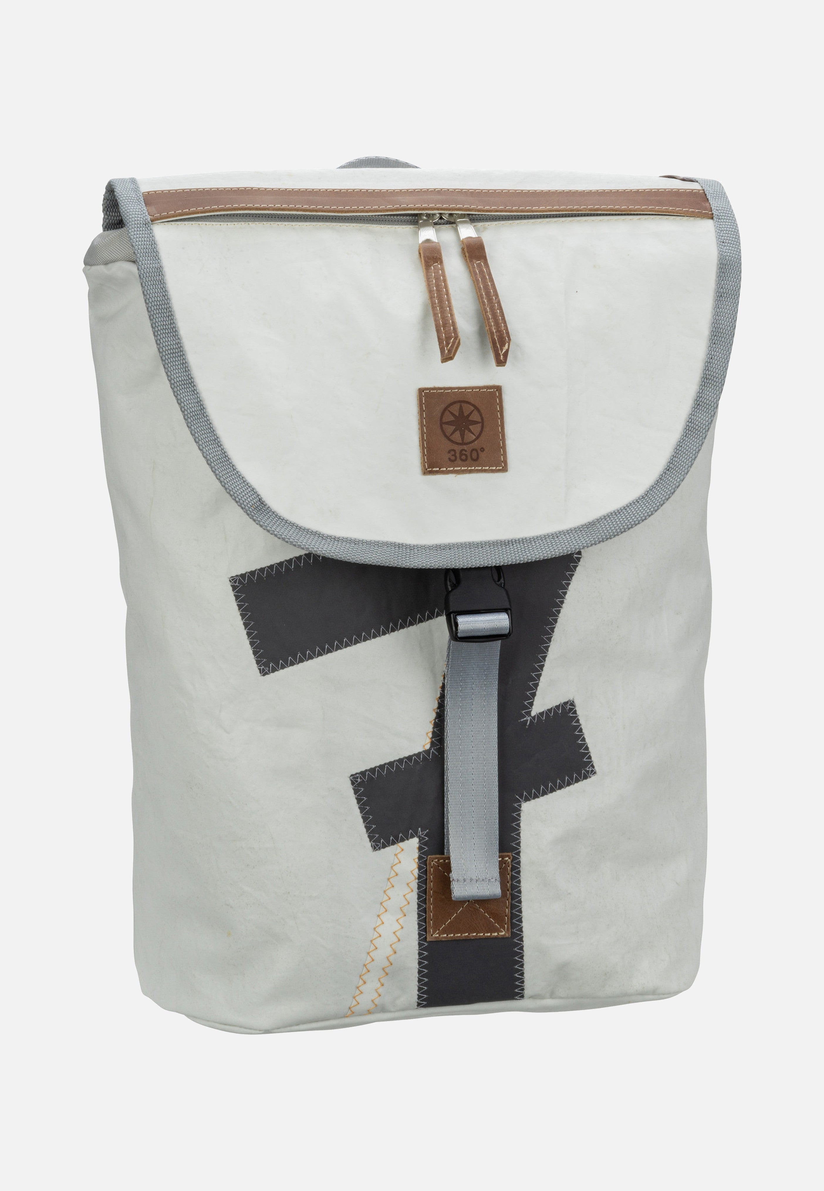 360Grad Landgang Mini Weiß/Grau mit grauer Zahl Rucksack