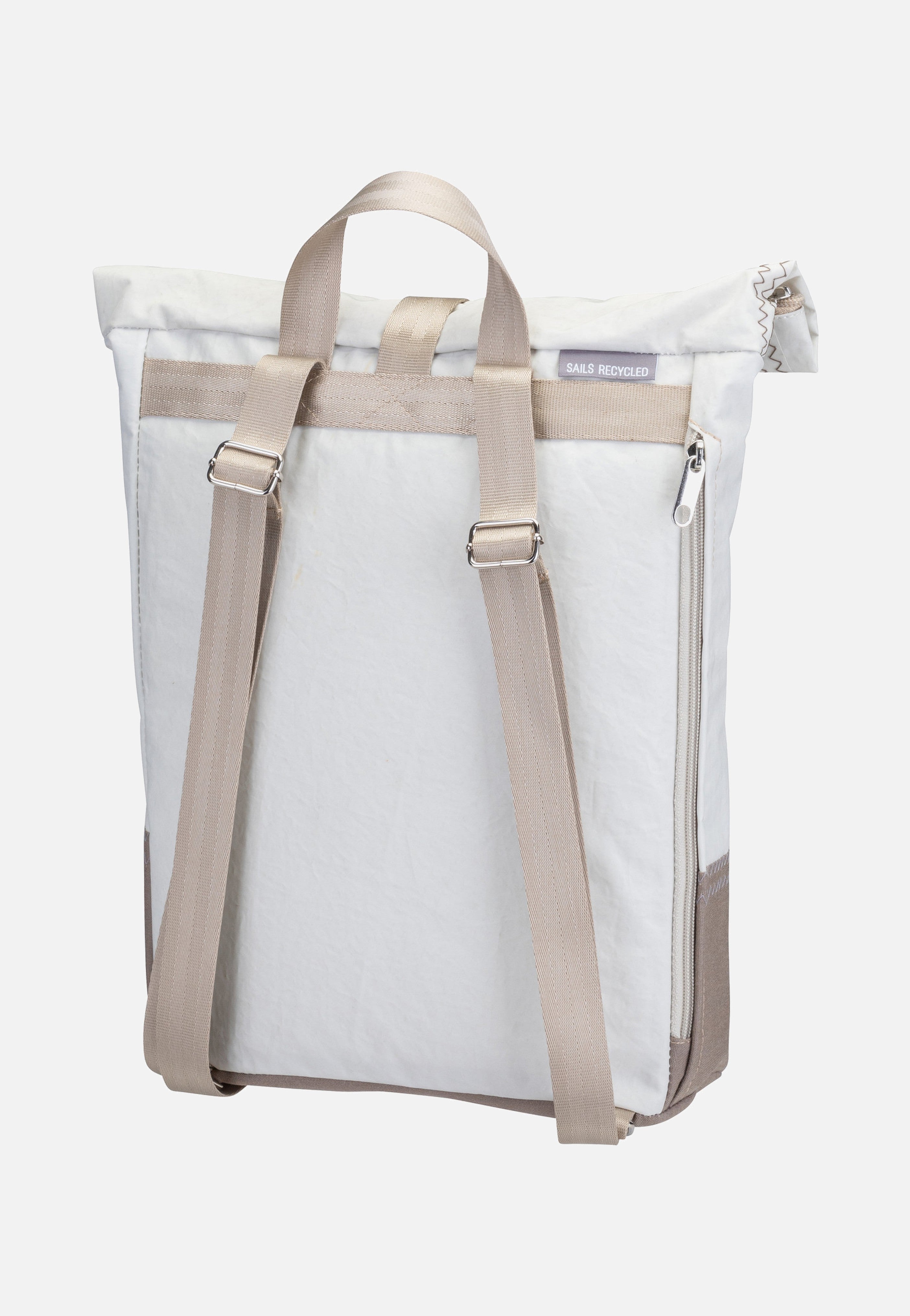 360Grad Möwe Weiß/Balken Persenning Taupe Rucksack