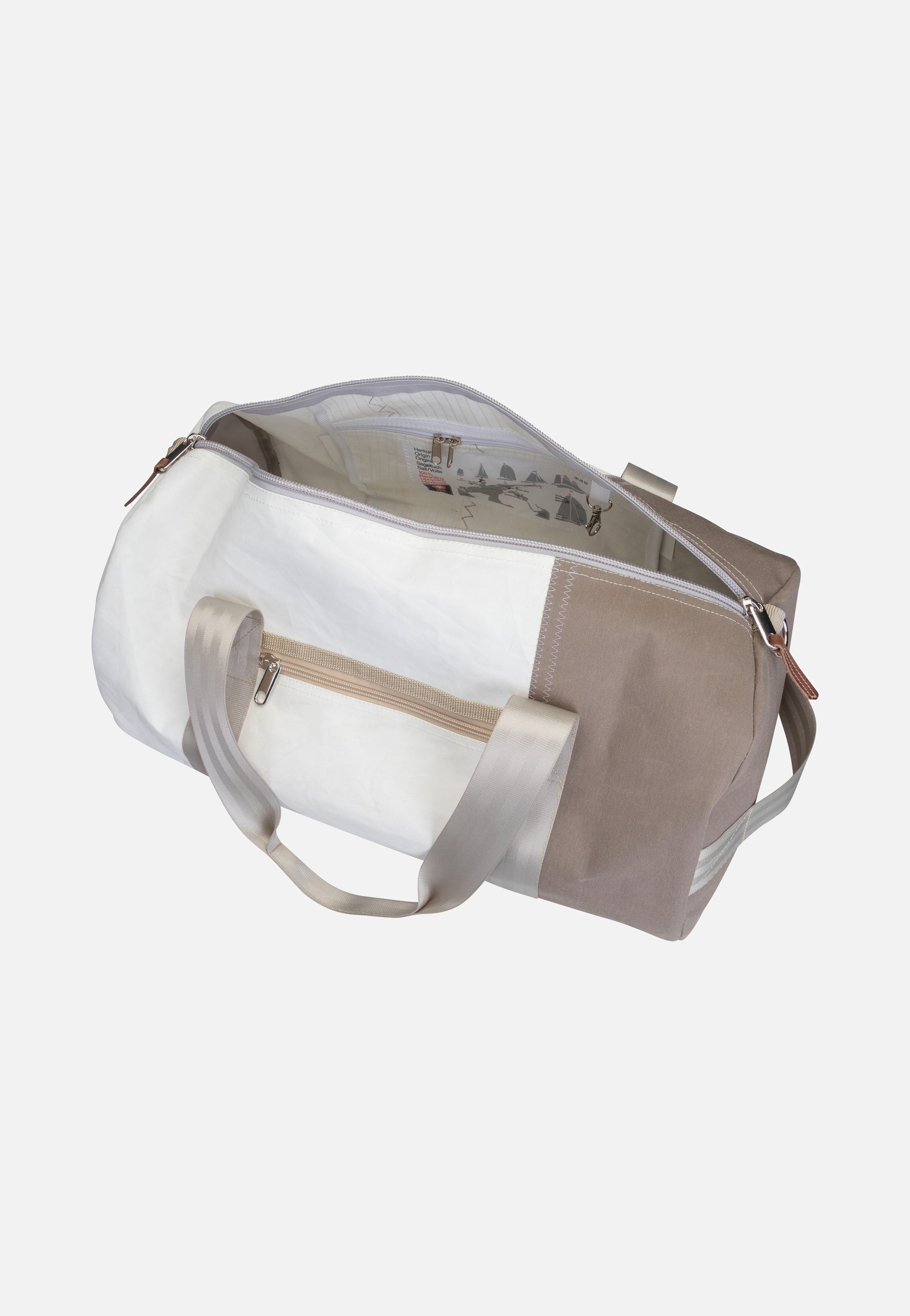 360Grad Pirat Weiß/Persenning Taupe/Grau/Bei Dufflebag