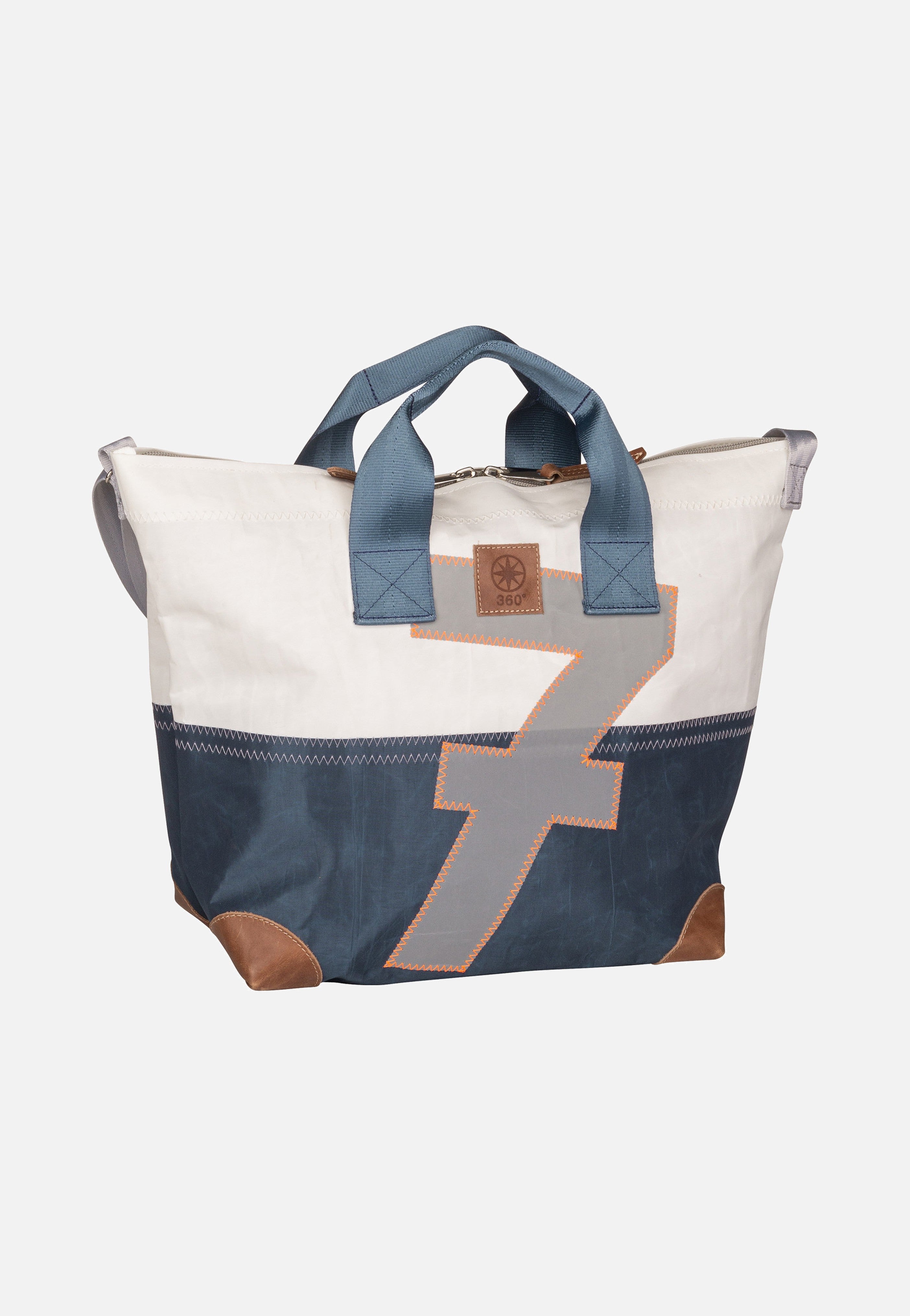 360Grad - Suutje Weiß/Balken Blau/Zahl Hellgrau - Crossbody Bag | Neutral-Image