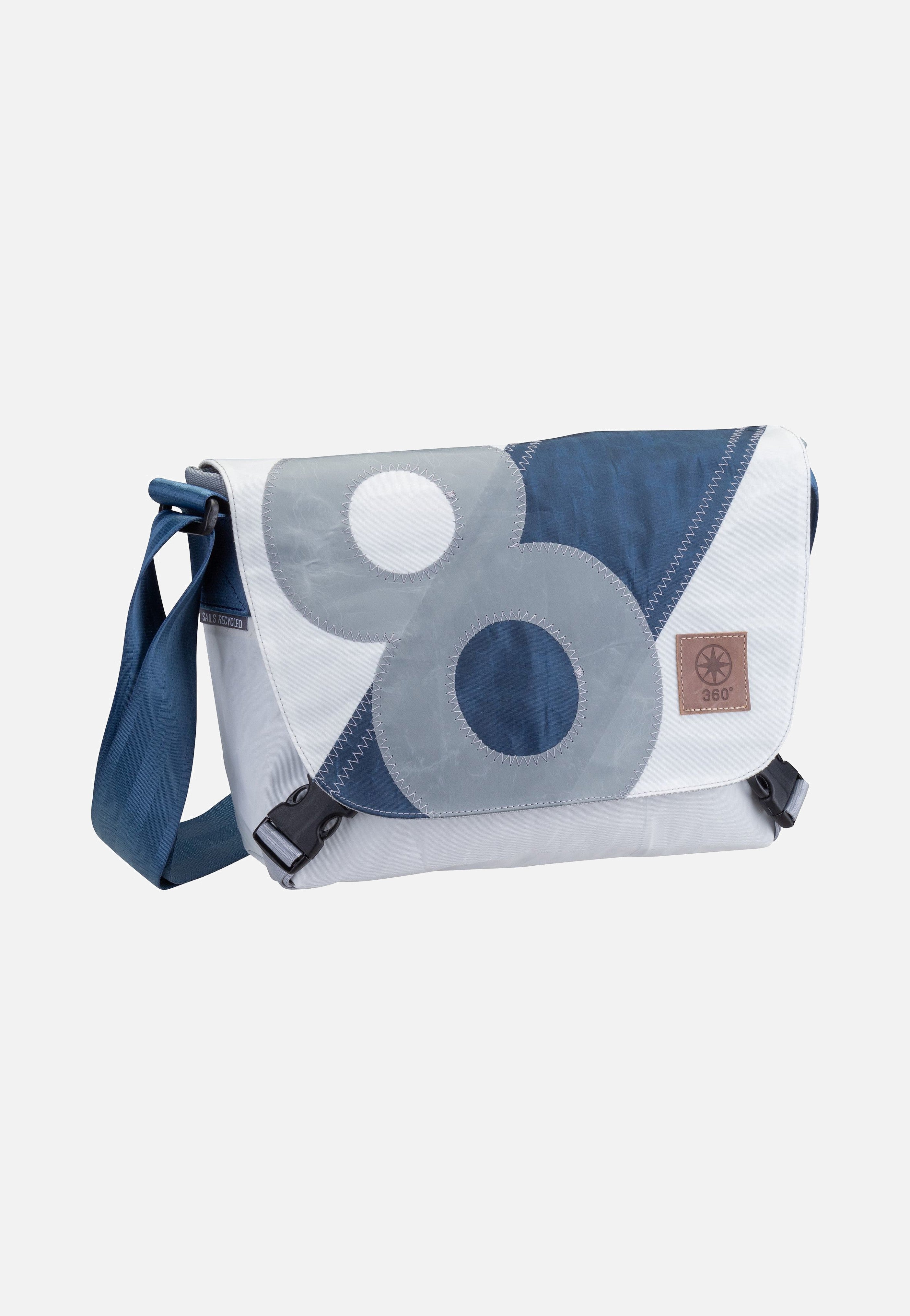 360Grad - Törn Weiß/Streifen Blau/Zahl Grau - Messenger Bag | Neutral-Image