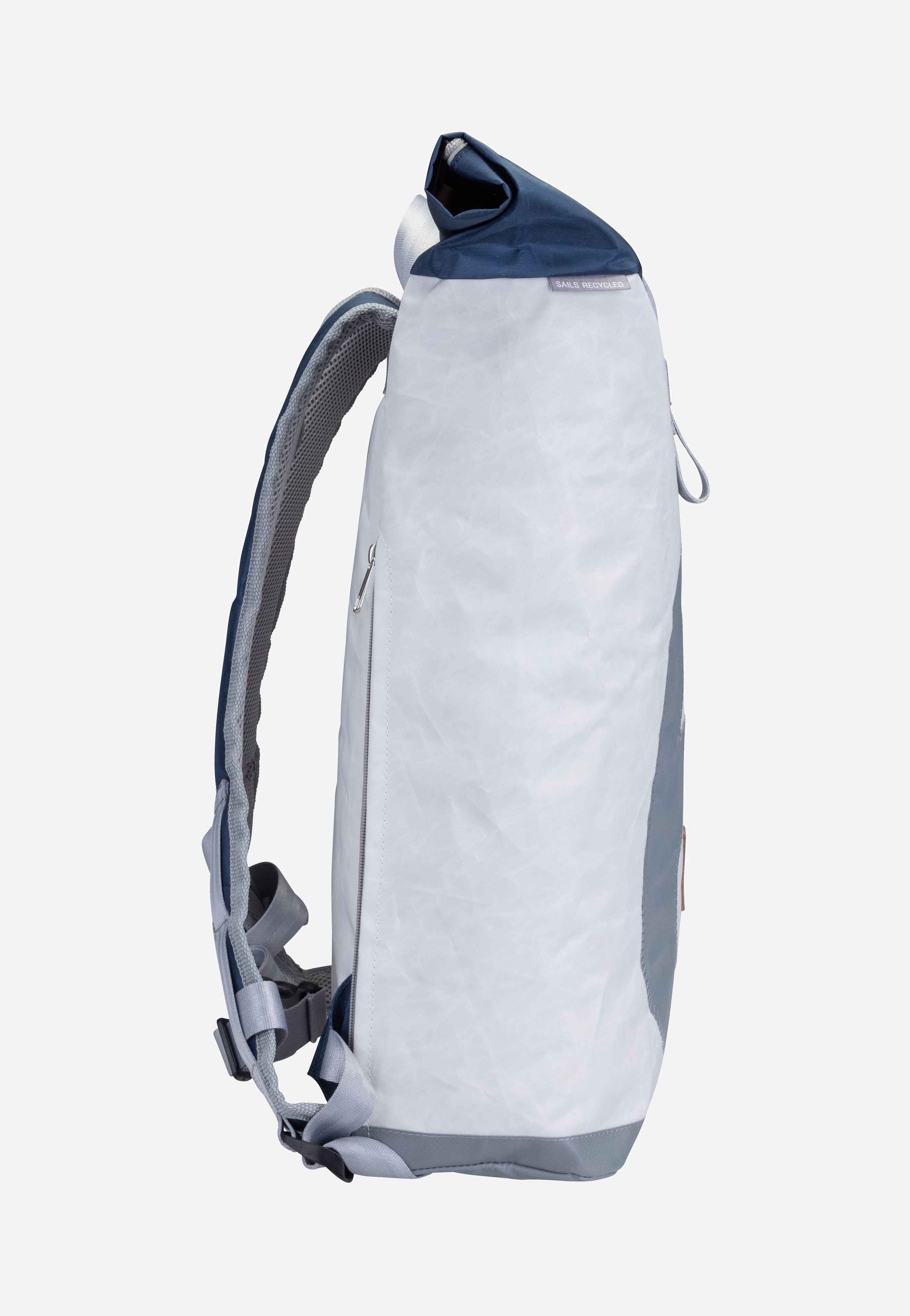 360Grad Tide Weiß/Blau/Zahl Hellgrau Rolltop Rucksack