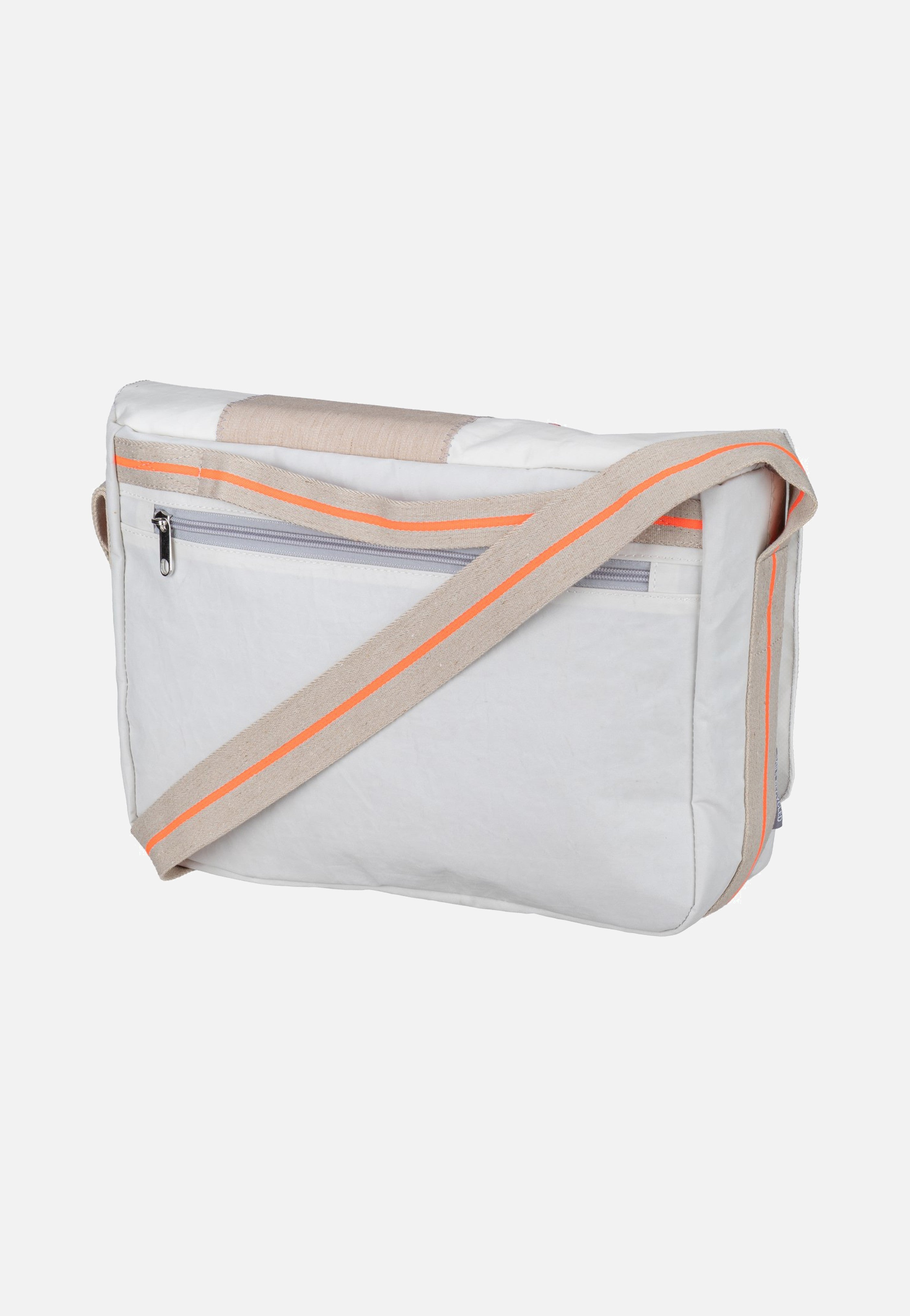 360Grad Barkasse Mini Weiss/Sand/Zahl Orange Messenger Bag
