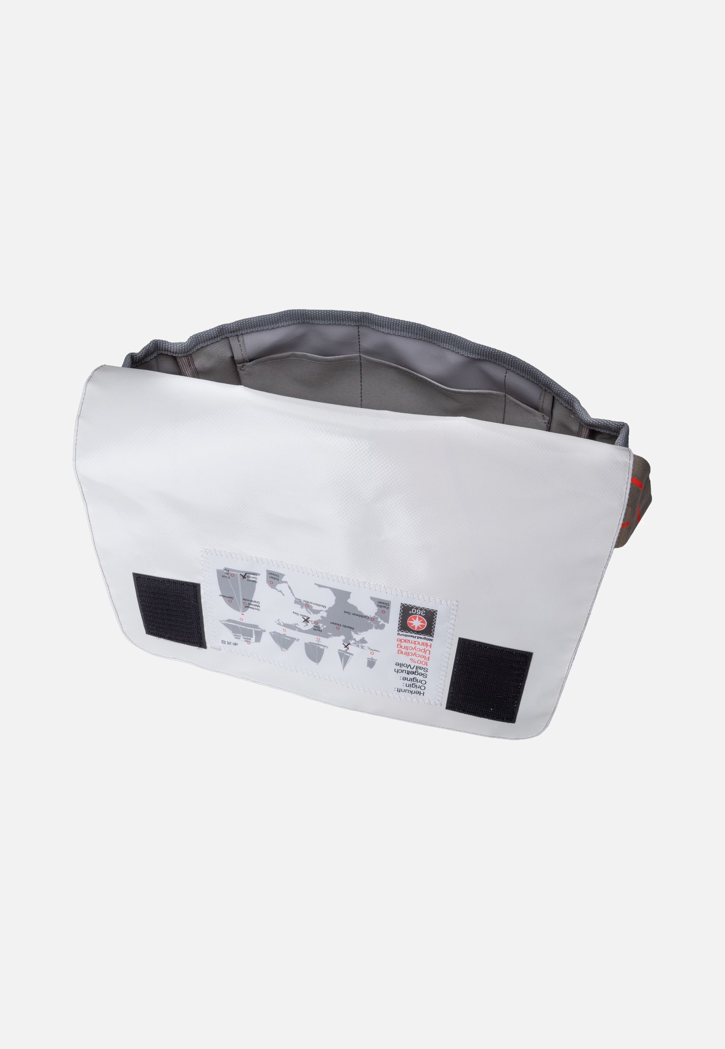 360Grad Barkasse Mini Weiss/Sand/Zahl Orange Messenger Bag