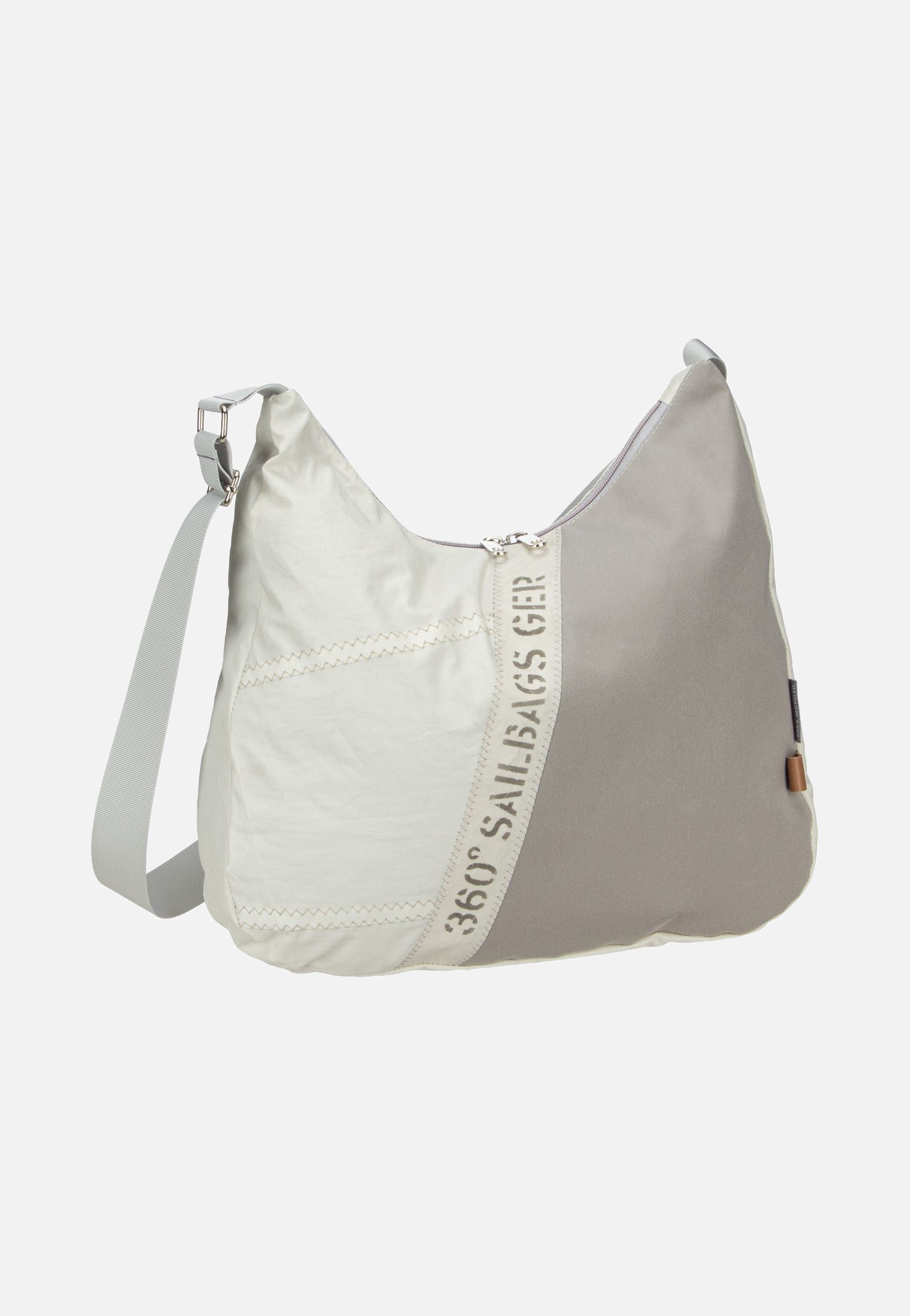 360Grad Bucht Stencil Weiss/Grau Hobo Bag