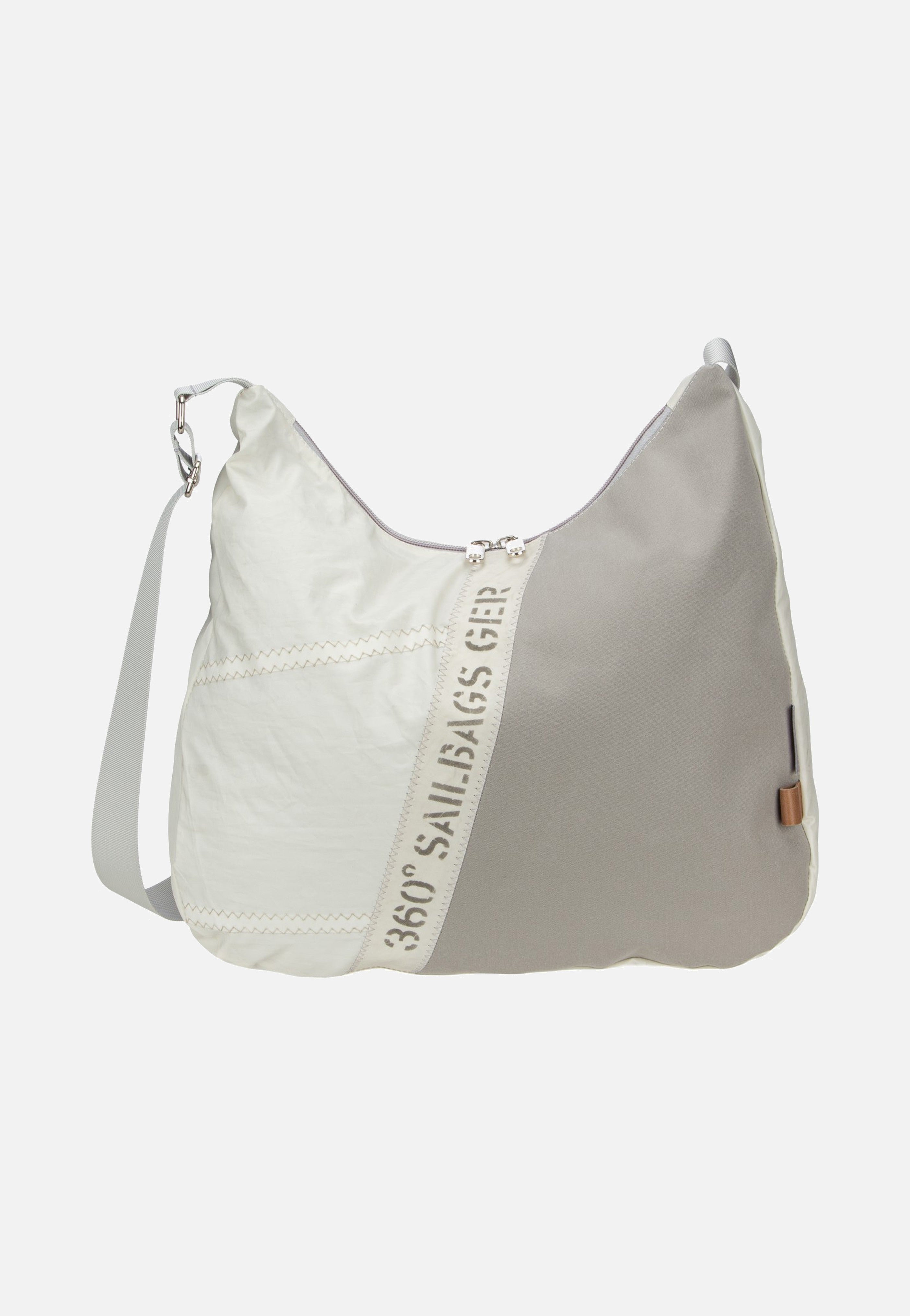 360Grad Bucht Stencil Weiss/Grau Hobo Bag