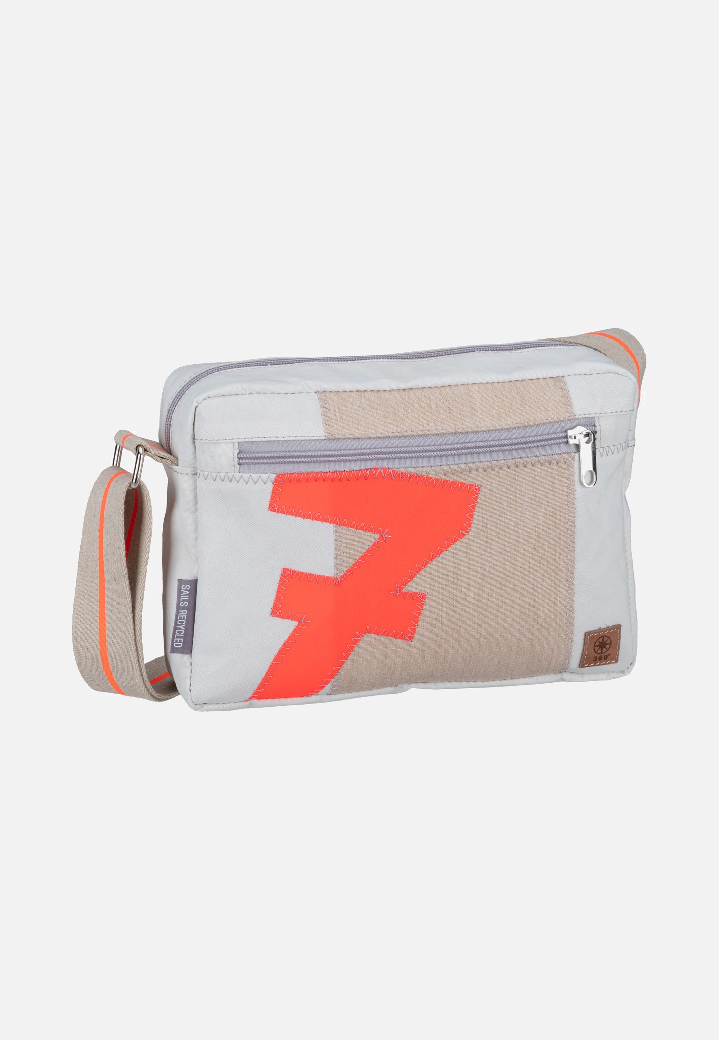 360Grad Fender Weiss/Sand/Zahl Orange Umhängetasche