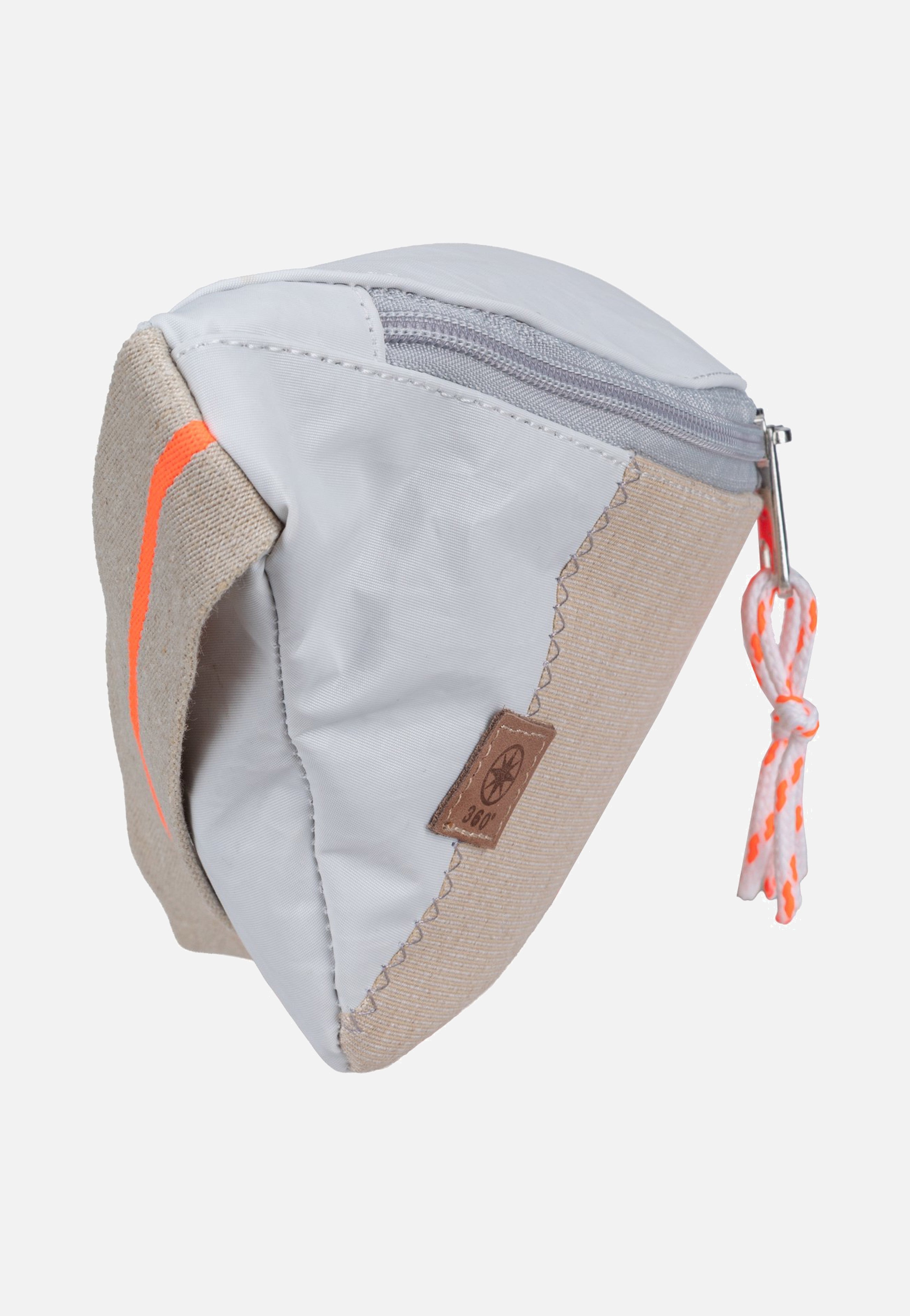 360Grad Knoten Weiss/Sand/Zahl Orange Bauchtasche