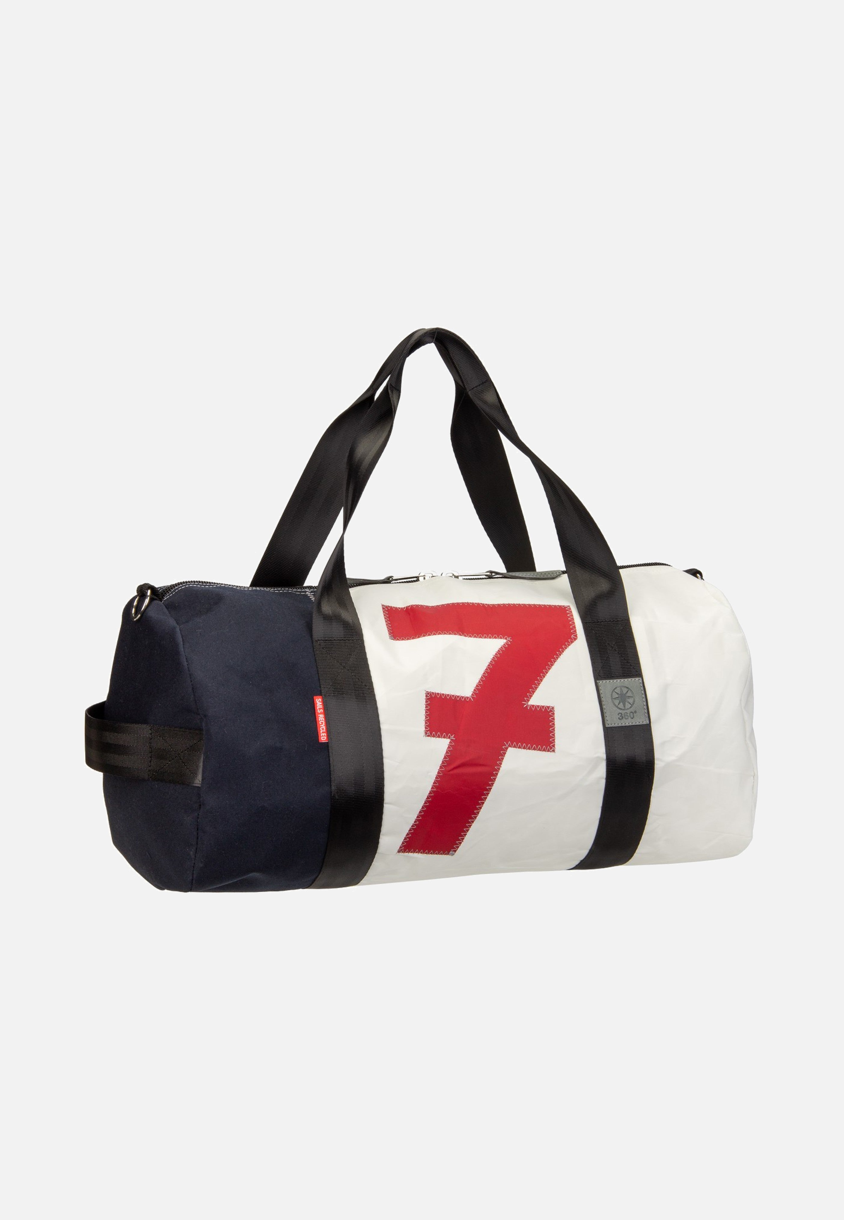 360Grad Pirat Weiss/Navy/Zahl Rot Dufflebag