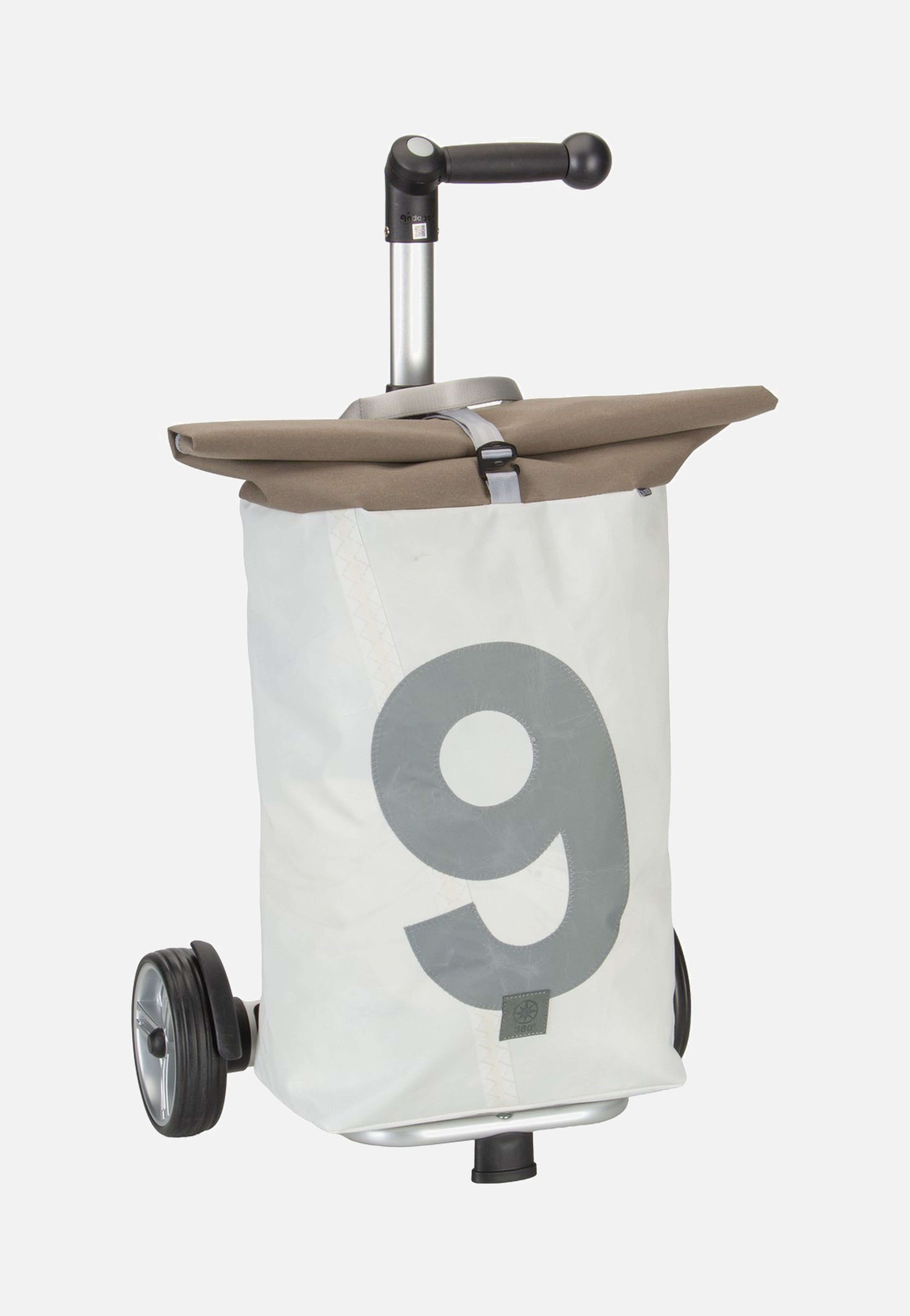 360Grad Steg Weiss/Taupe/Zahl 9 Hellgrau Shopping Trolley
