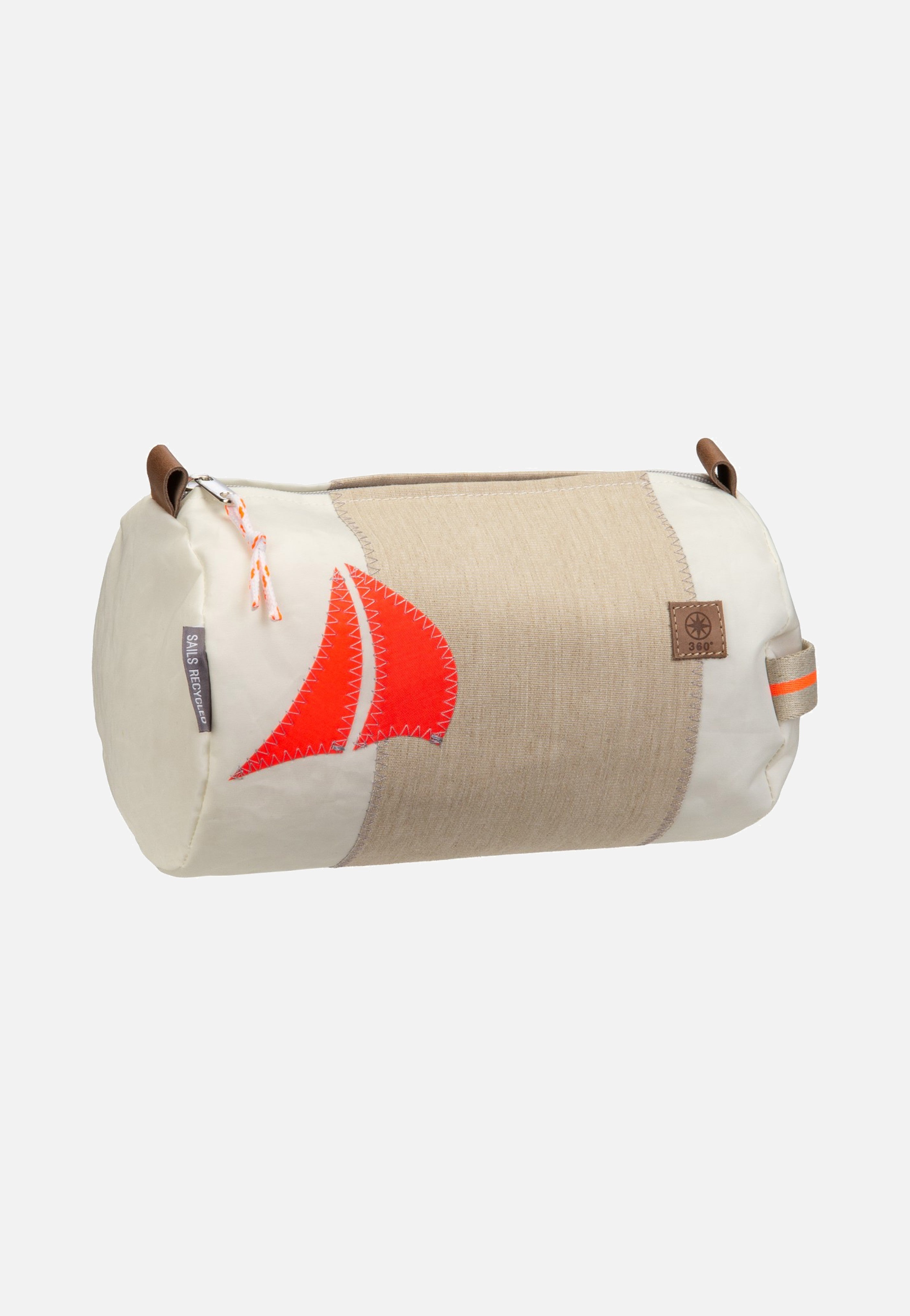 360Grad Tonne Weiß/Sand Segel Orange Kulturbeutel