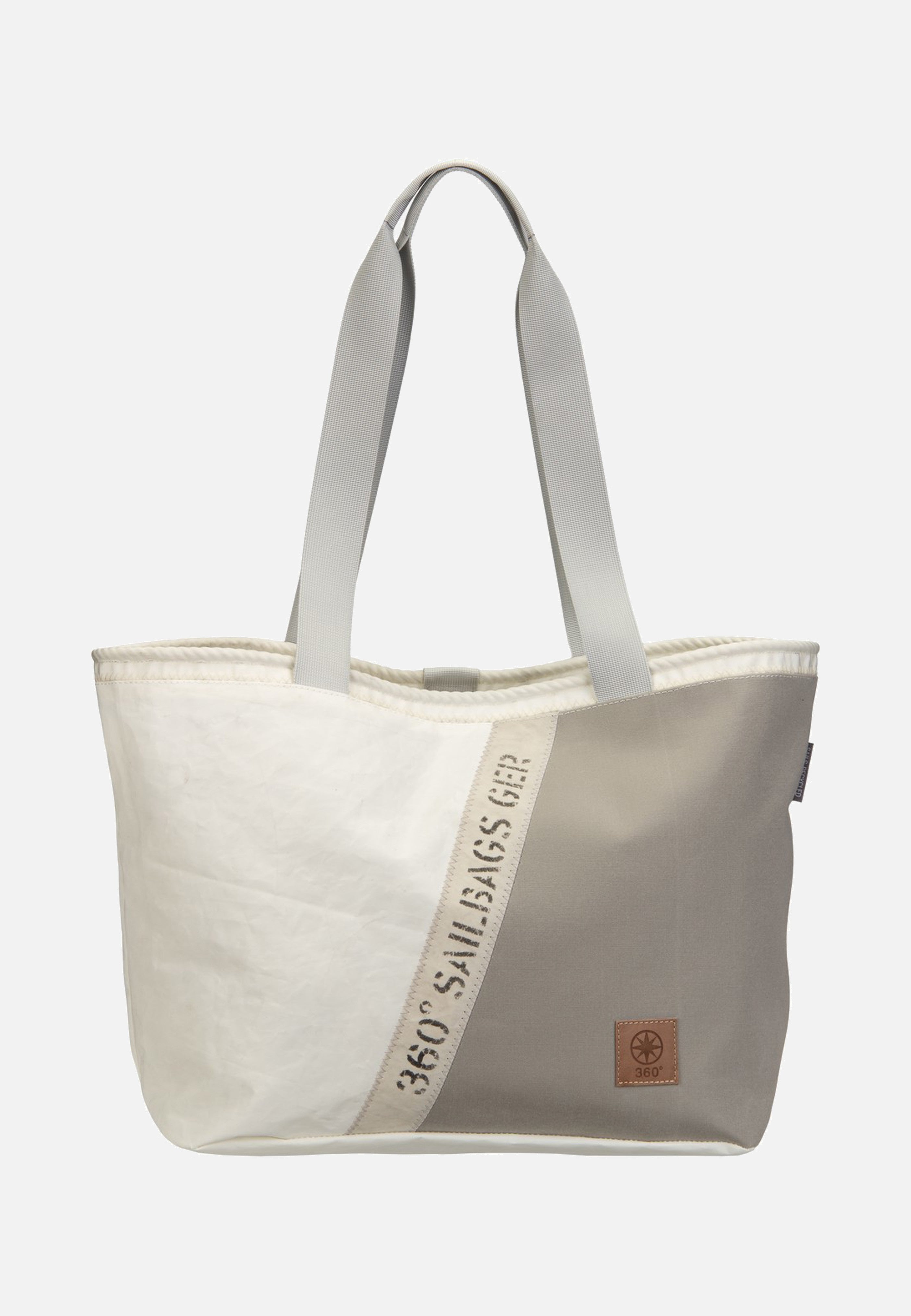 360Grad Watt Stencil Weiss/Grau Shopper