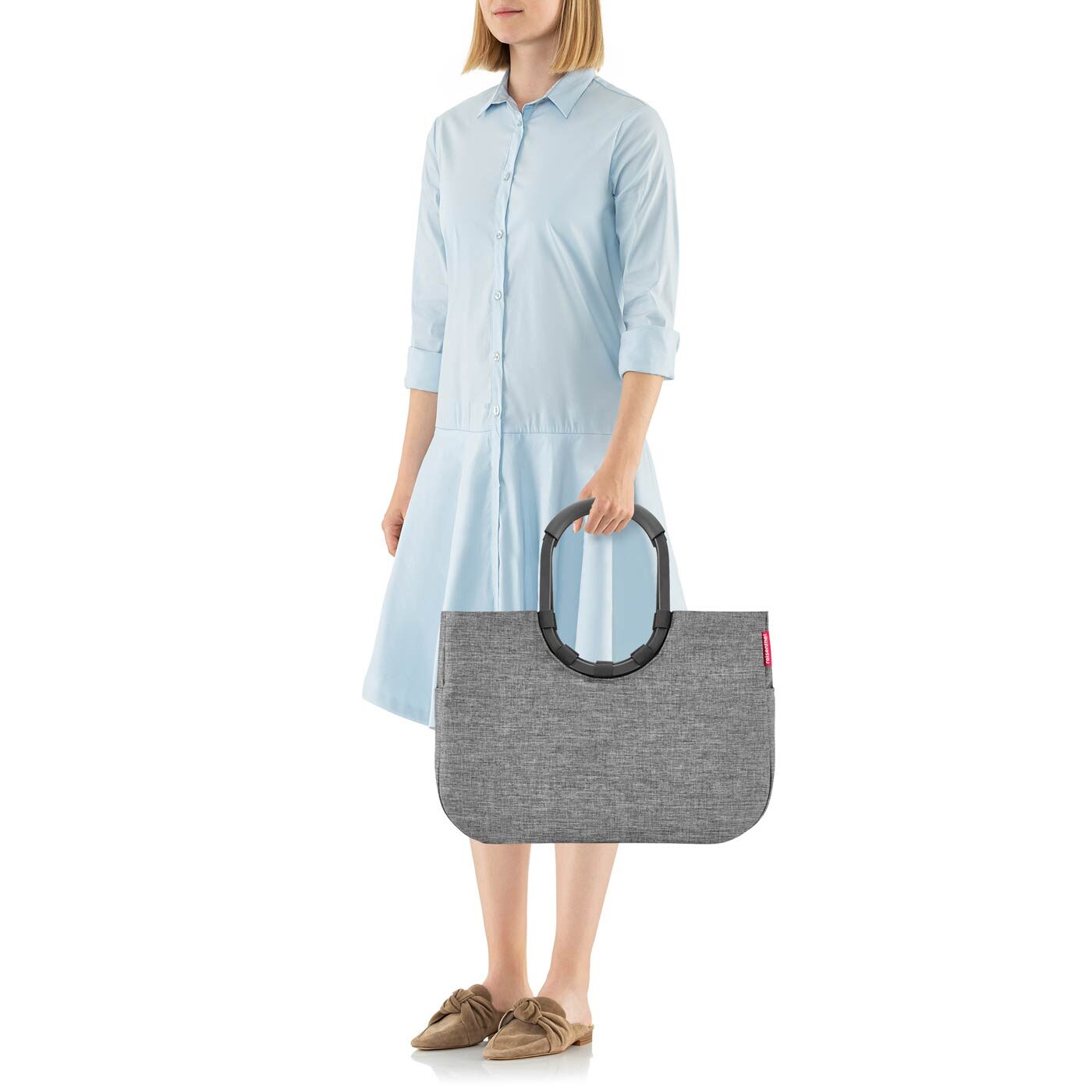 reisenthel loopshopper L Twist Silver Einkaufskorb – Silhouettenansicht